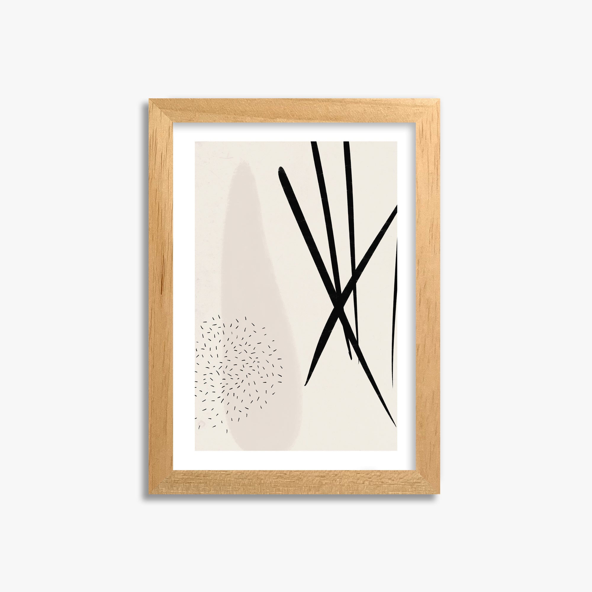 Zen Strokes Harmony, 21x30cm Oak Framed Art Reproduction