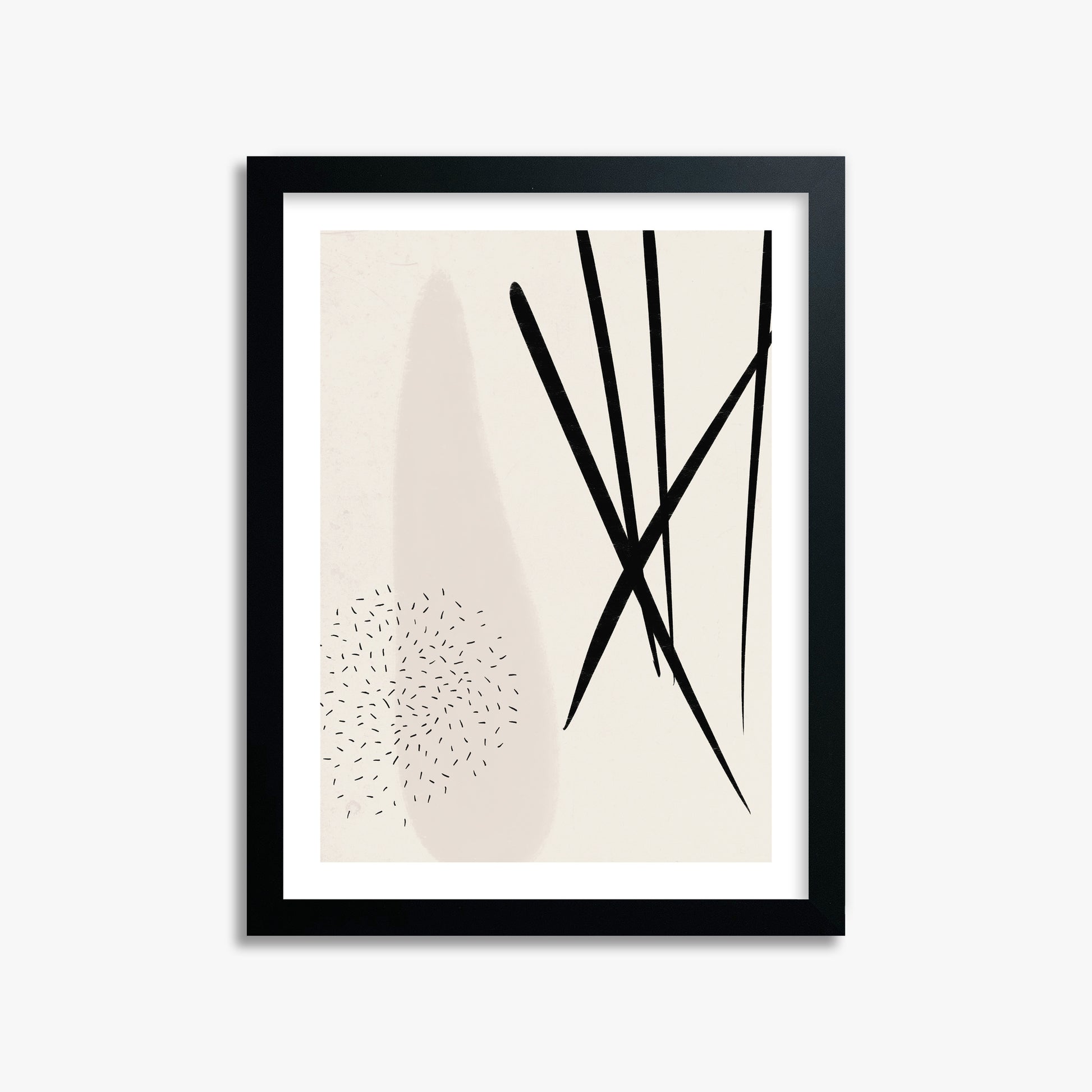 Zen Strokes Harmony, 30x40cm Black Framed Art Reproduction