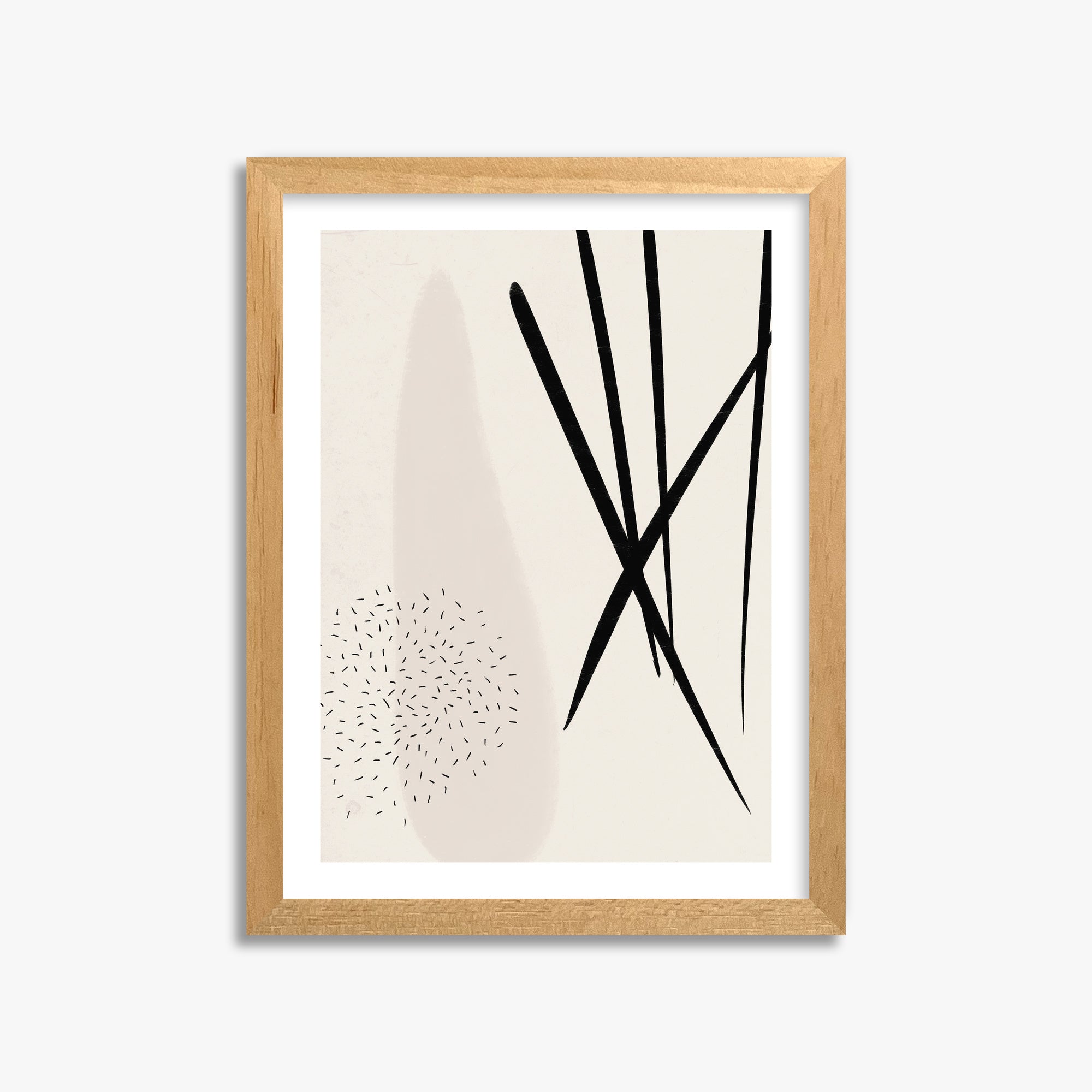 Zen Strokes Harmony, 30x40cm Oak Framed Art Reproduction