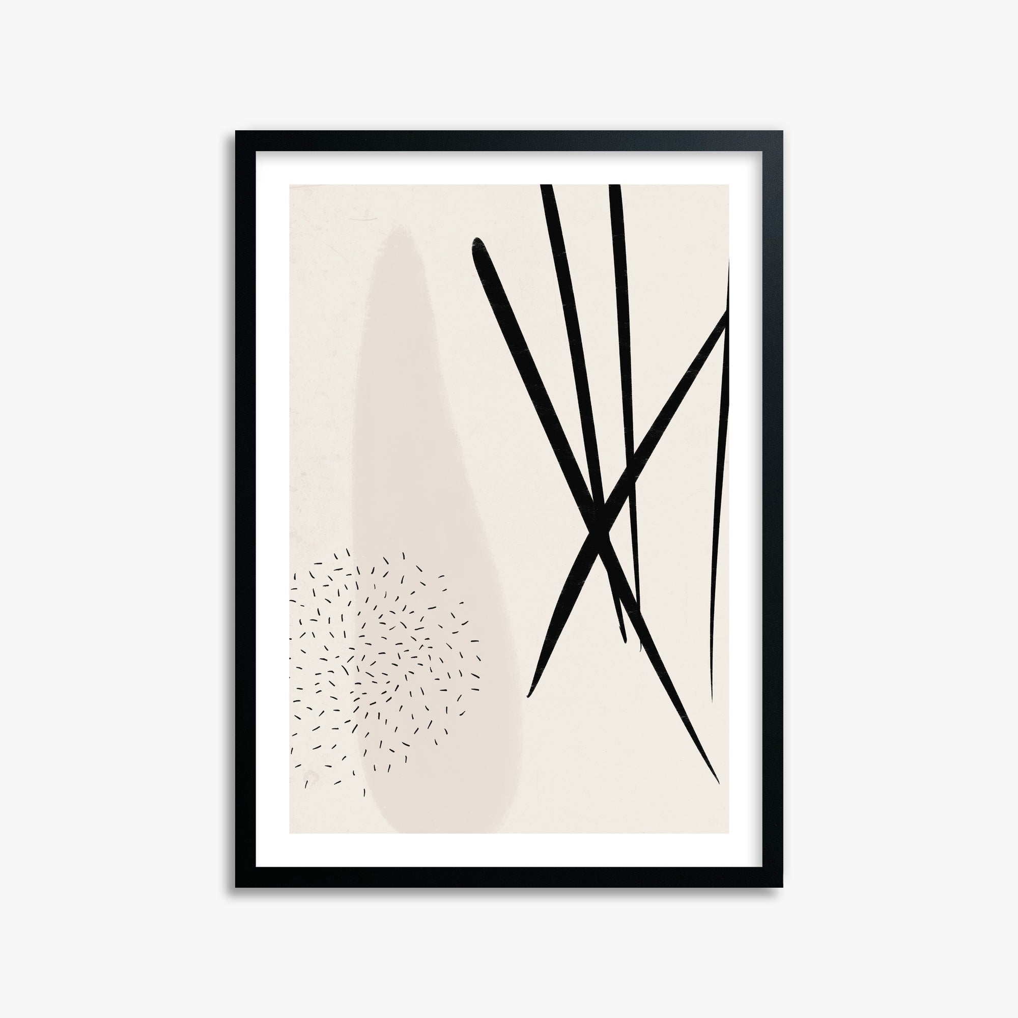 Zen Strokes Harmony, 50x70cm Black Framed Art Reproduction