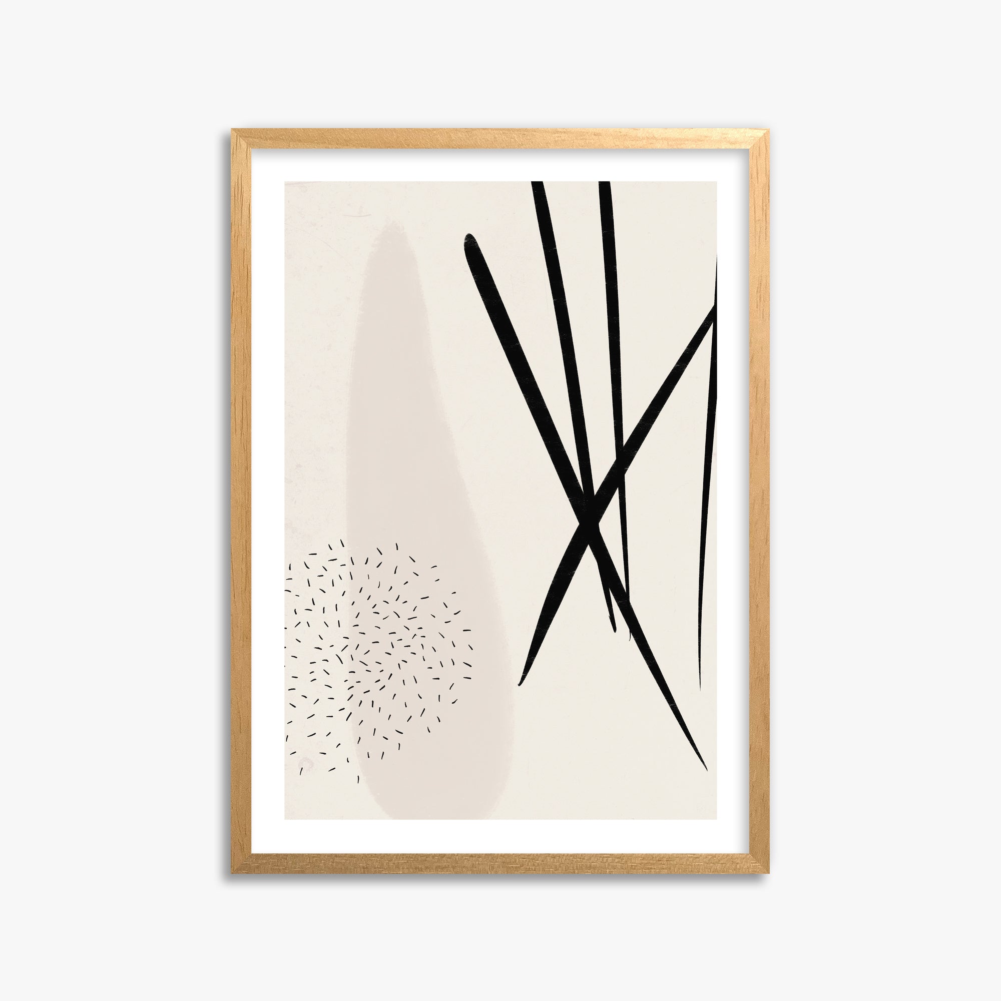 Zen Strokes Harmony, 50x70cm Oak Framed Art Reproduction