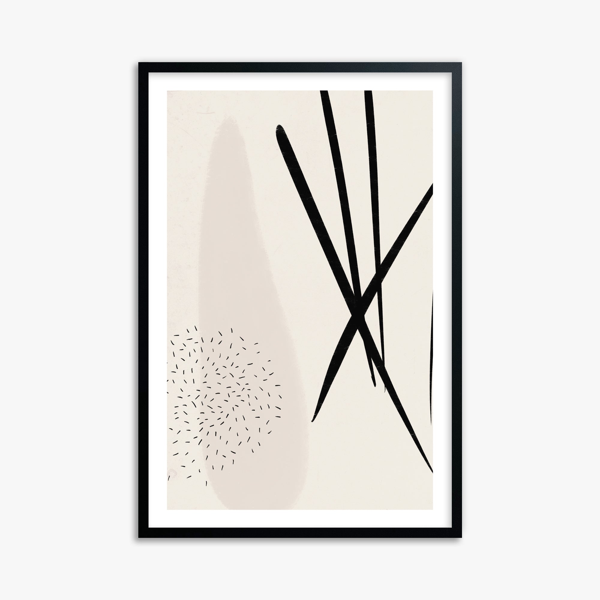 Zen Strokes Harmony, 61x91cm Black Framed Art Reproduction