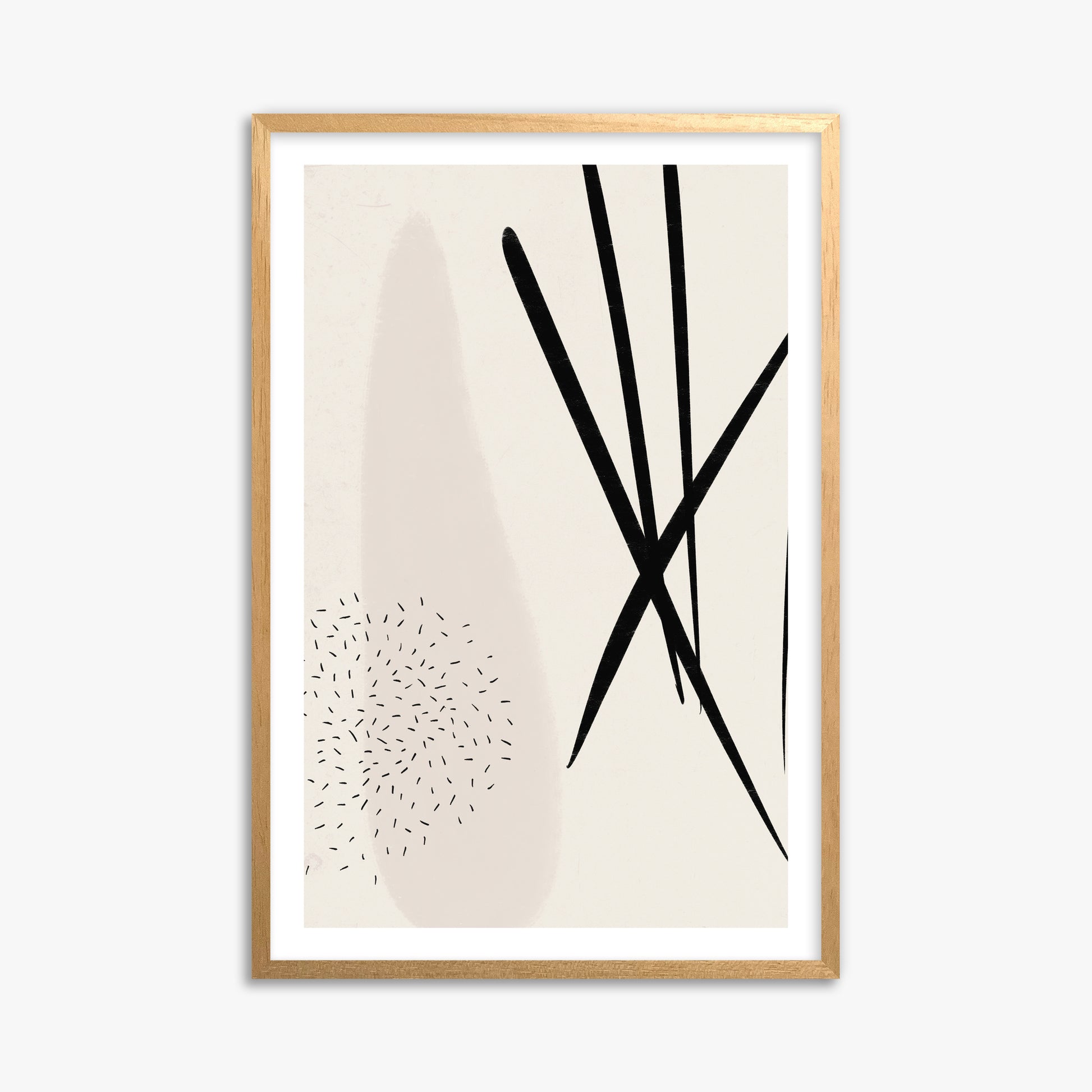 Zen Strokes Harmony, 61x91cm Oak Framed Art Reproduction