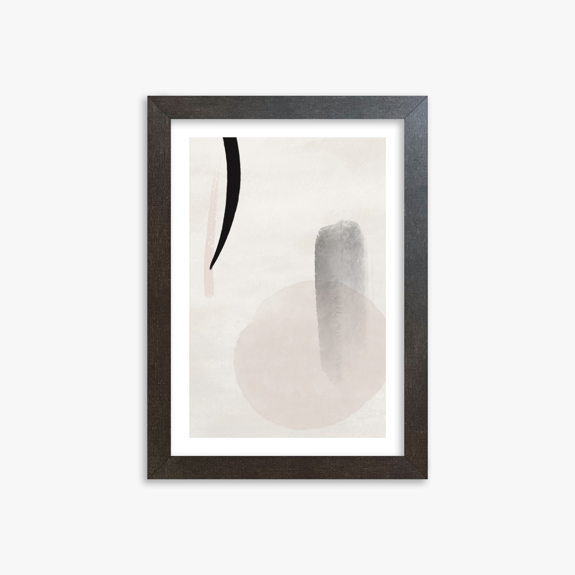 Curved Echo, 21x30cm Framed Art Reproduction With Espresso Frame