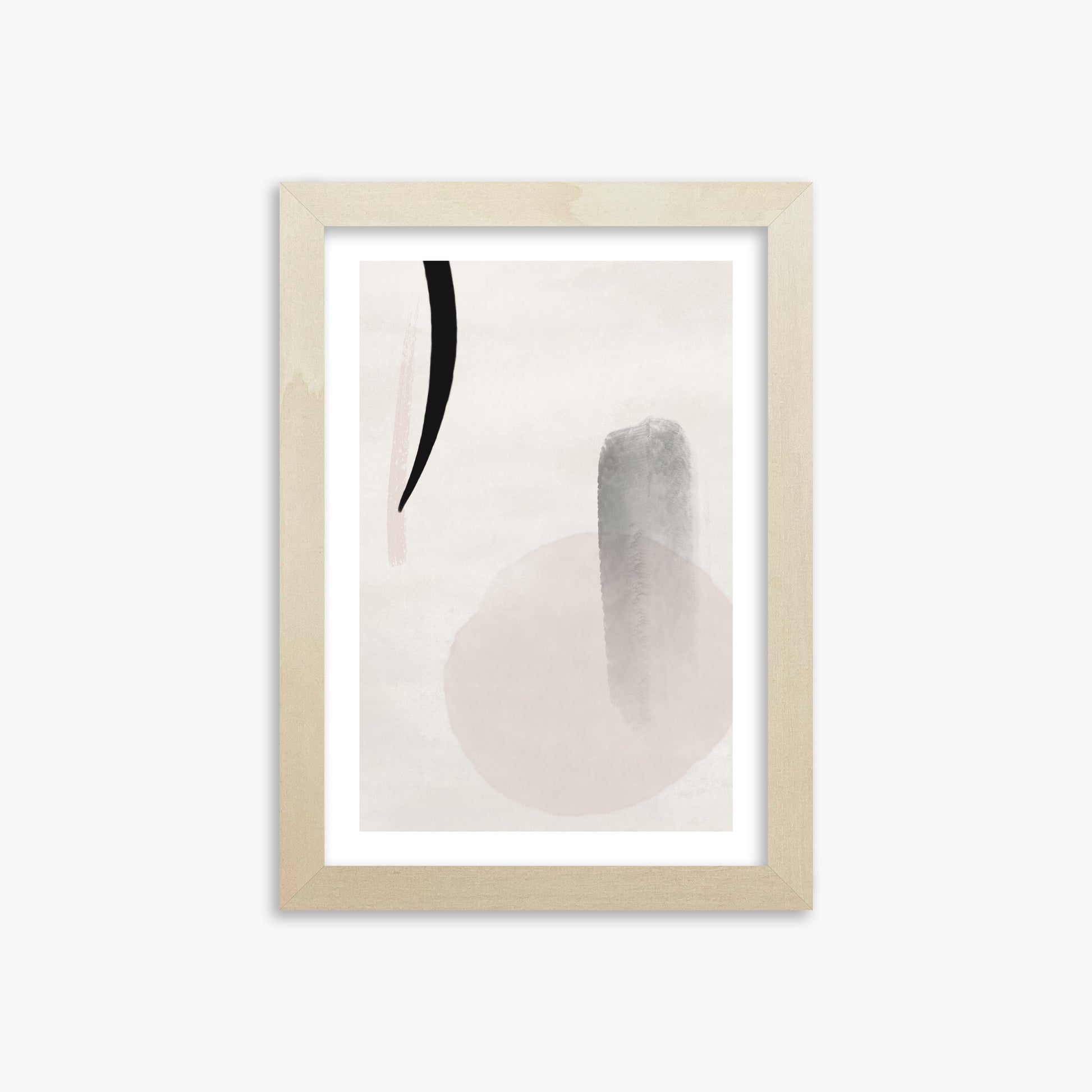 Curved Echo, 21x30cm Framed Art Reproduction With Lime Wood Frame