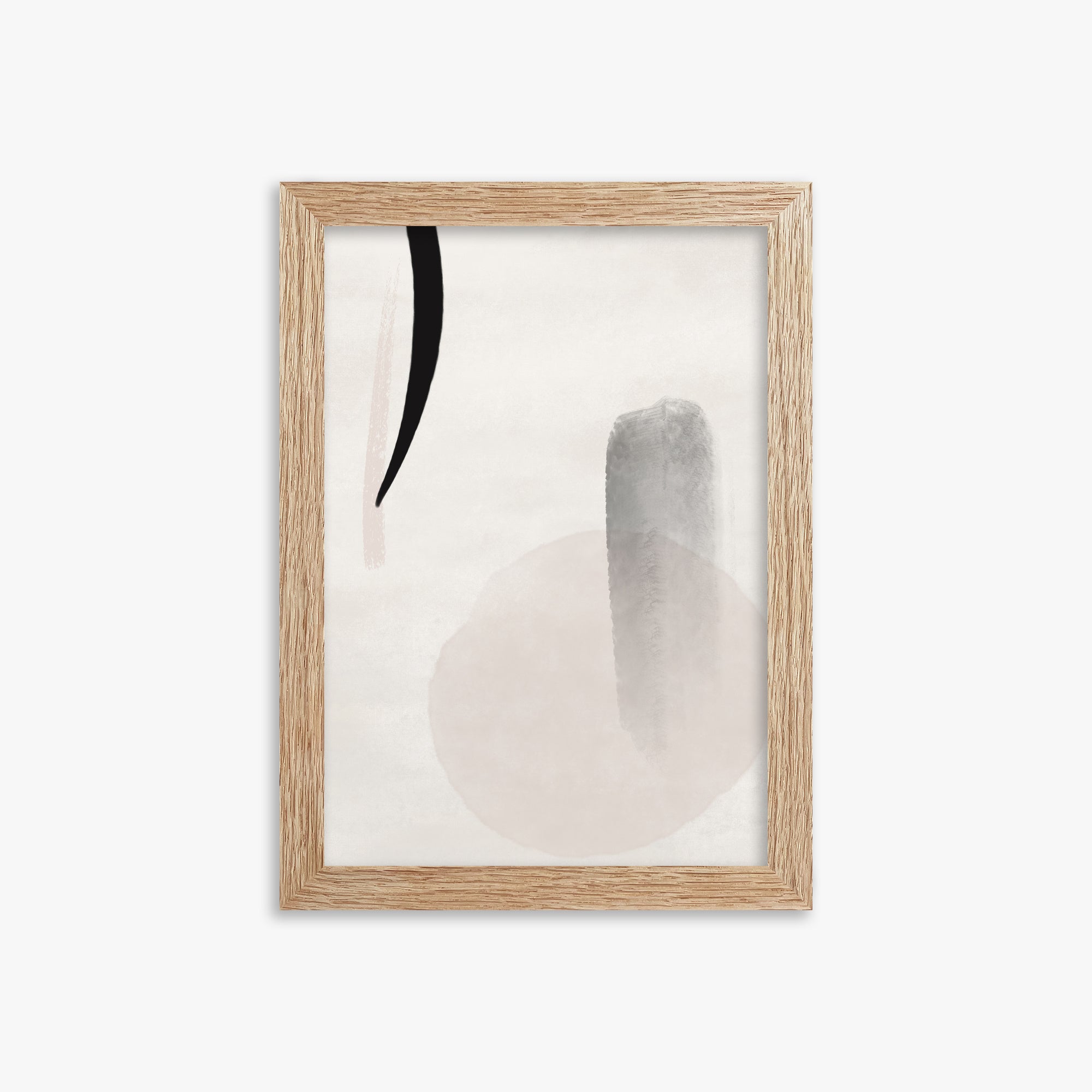 Curved Echo, 21x30cm Framed Art Reproduction With Raw Oak Frame