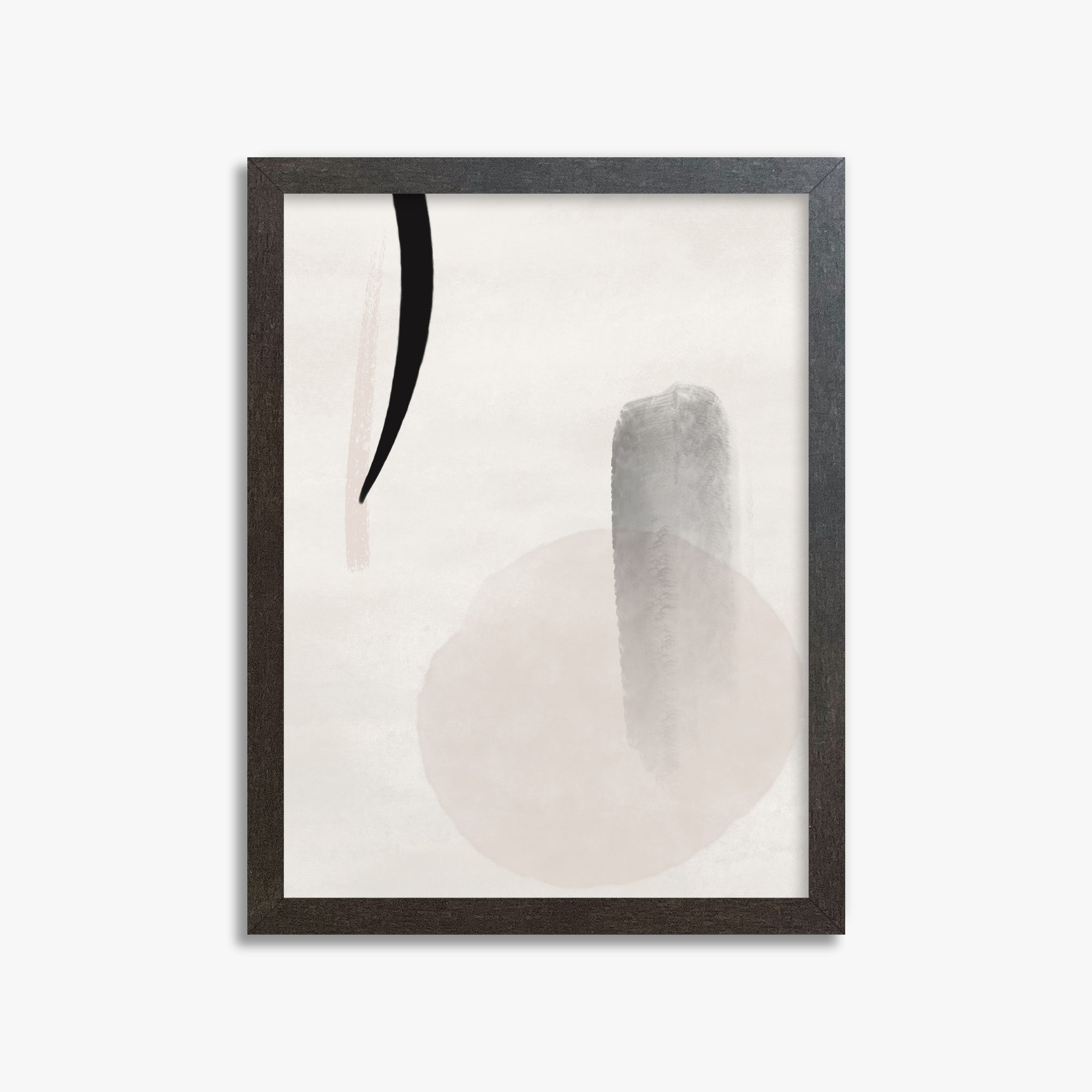 Curved Echo, 30x40cm Framed Art Reproduction With Espresso Frame