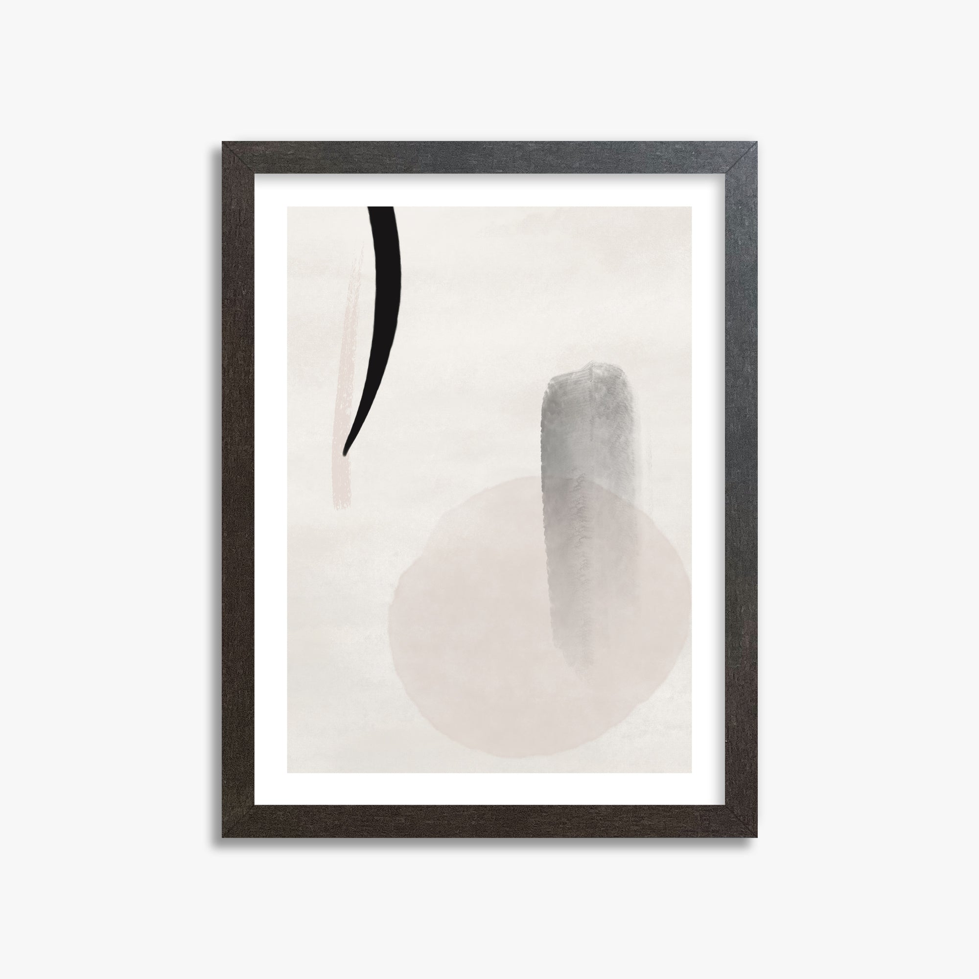 Curved Echo, 30x40cm Framed Art Reproduction With Espresso Frame