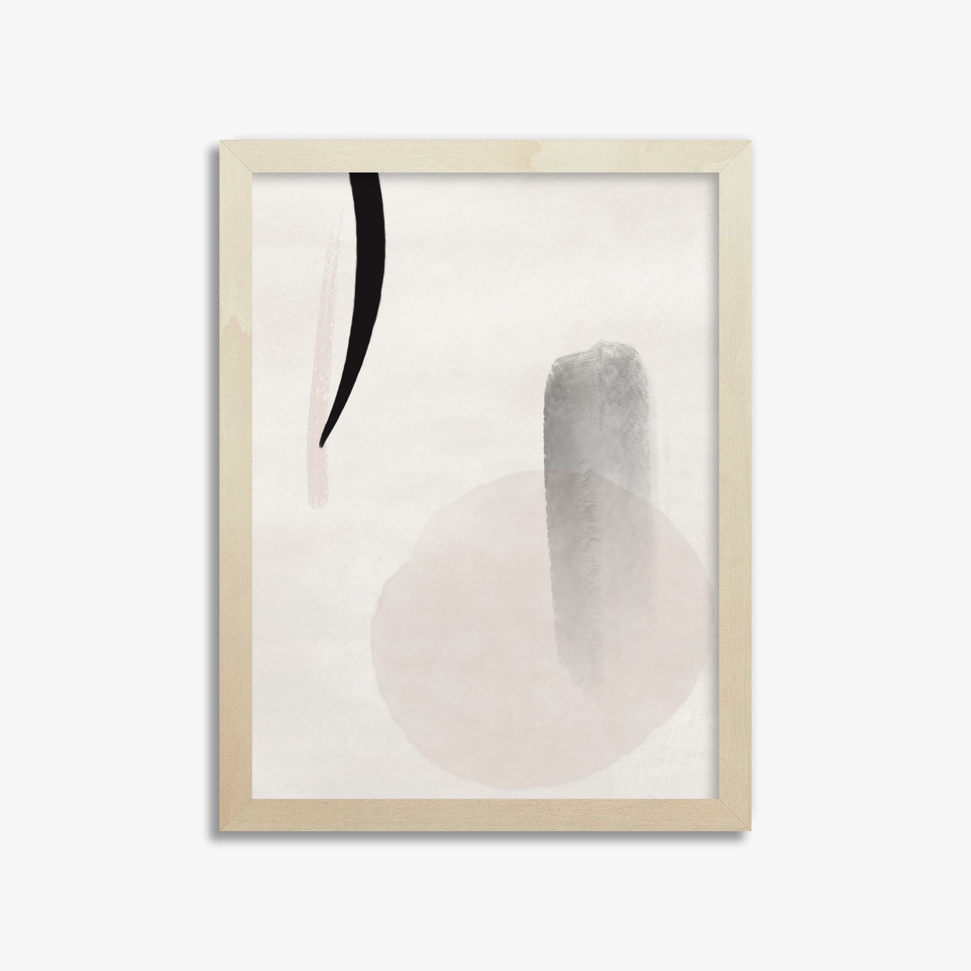 Curved Echo, 30x40cm Framed Art Reproduction With Lime Wood Frame