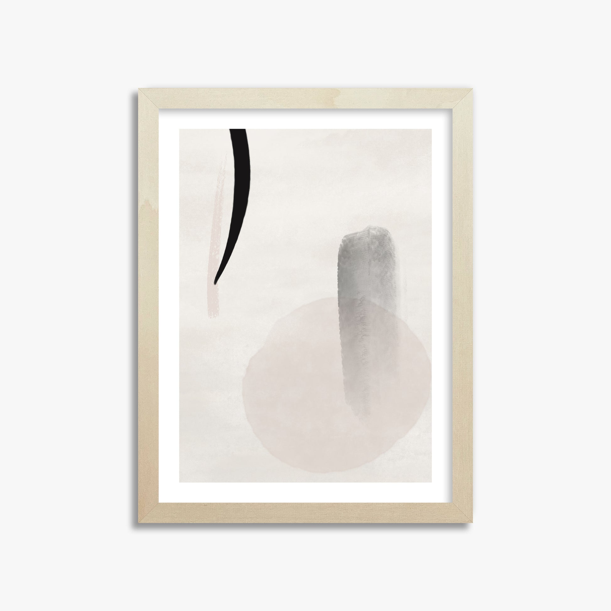 Curved Echo, 30x40cm Framed Art Reproduction With Lime Wood Frame