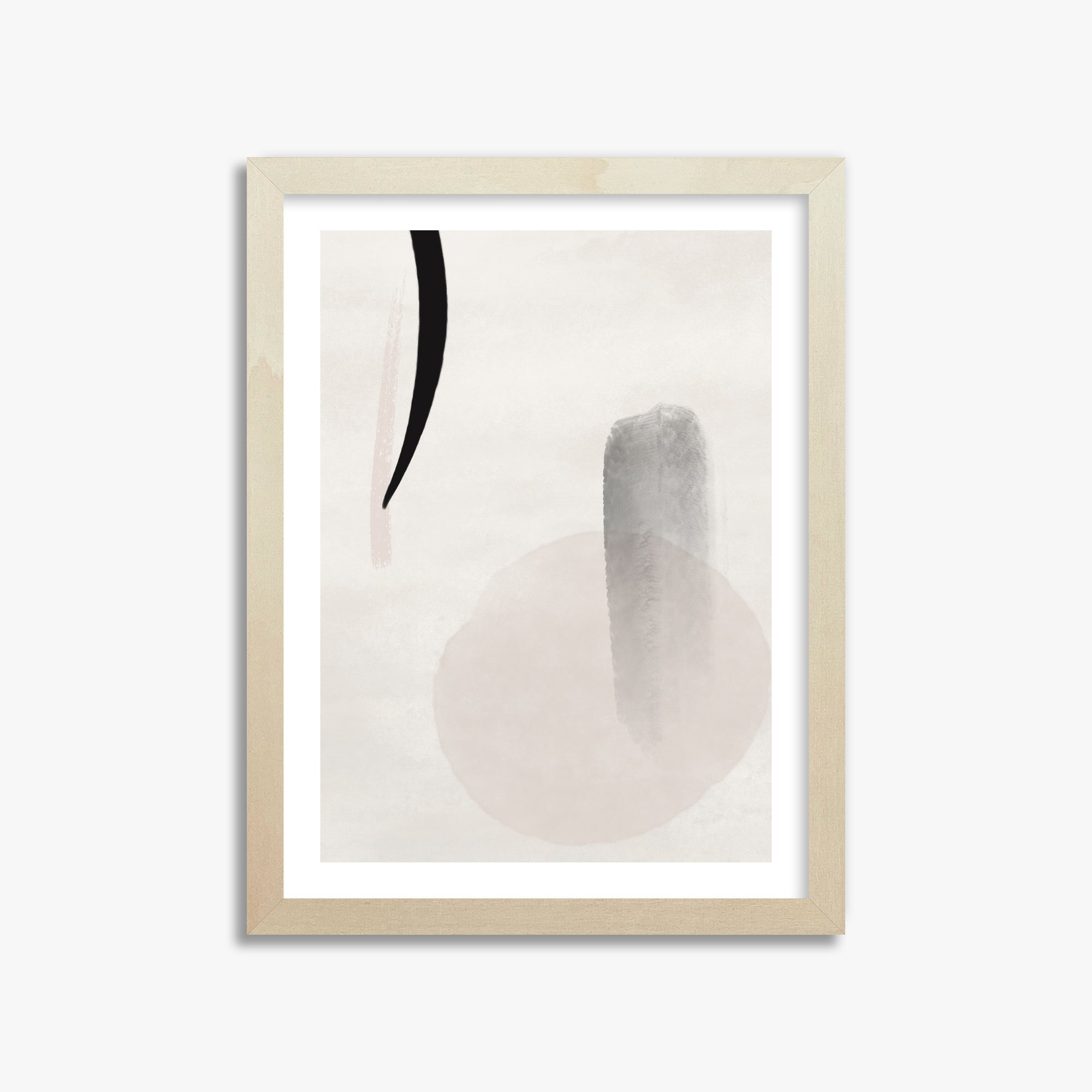 Curved Echo, 30x40cm Framed Art Reproduction With Lime Wood Frame