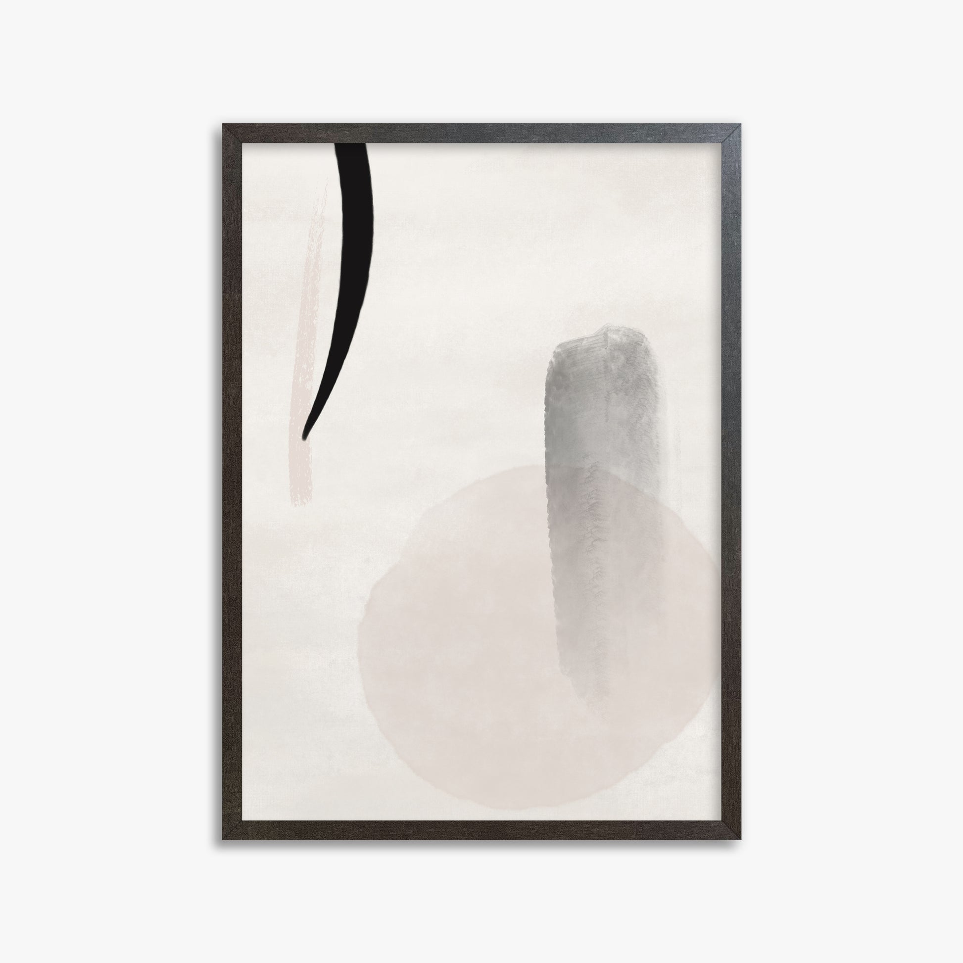 Curved Echo, 50x70cm Framed Art Reproduction With Espresso Frame