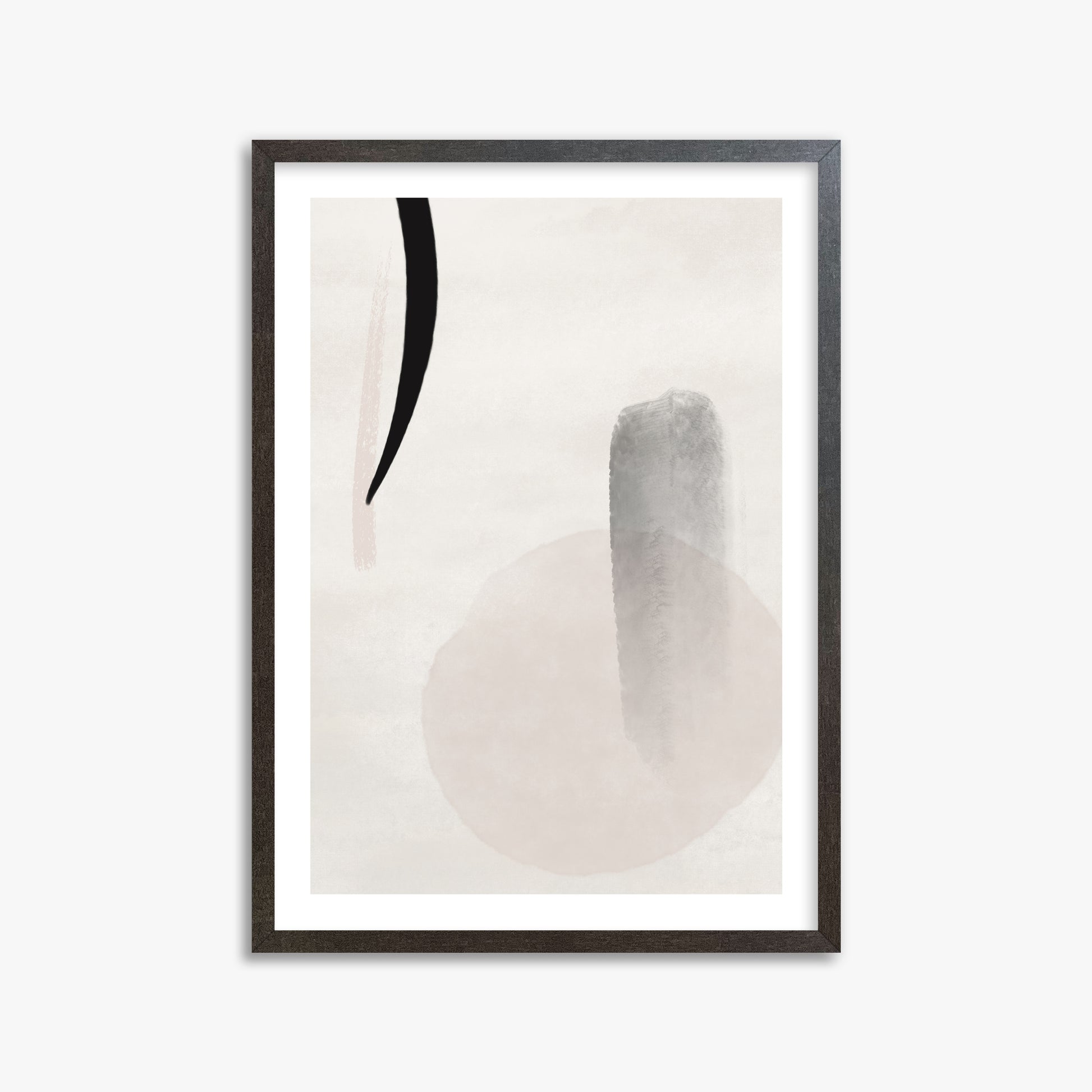 Curved Echo, 50x70cm Framed Art Reproduction With Espresso Frame