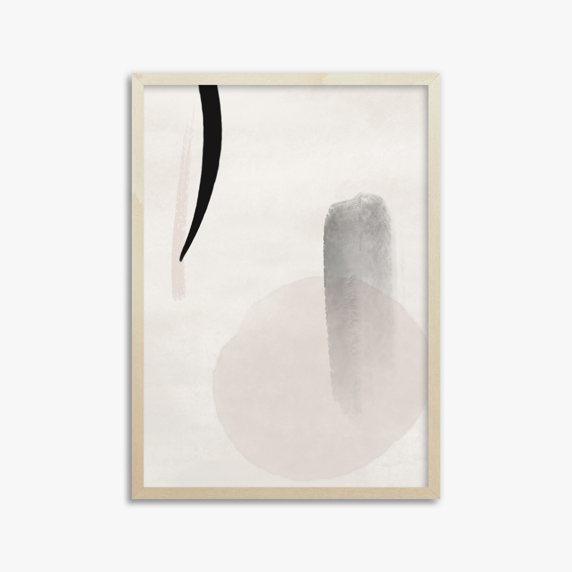 Curved Echo, 50x70cm Framed Art Reproduction With Lime Wood Frame