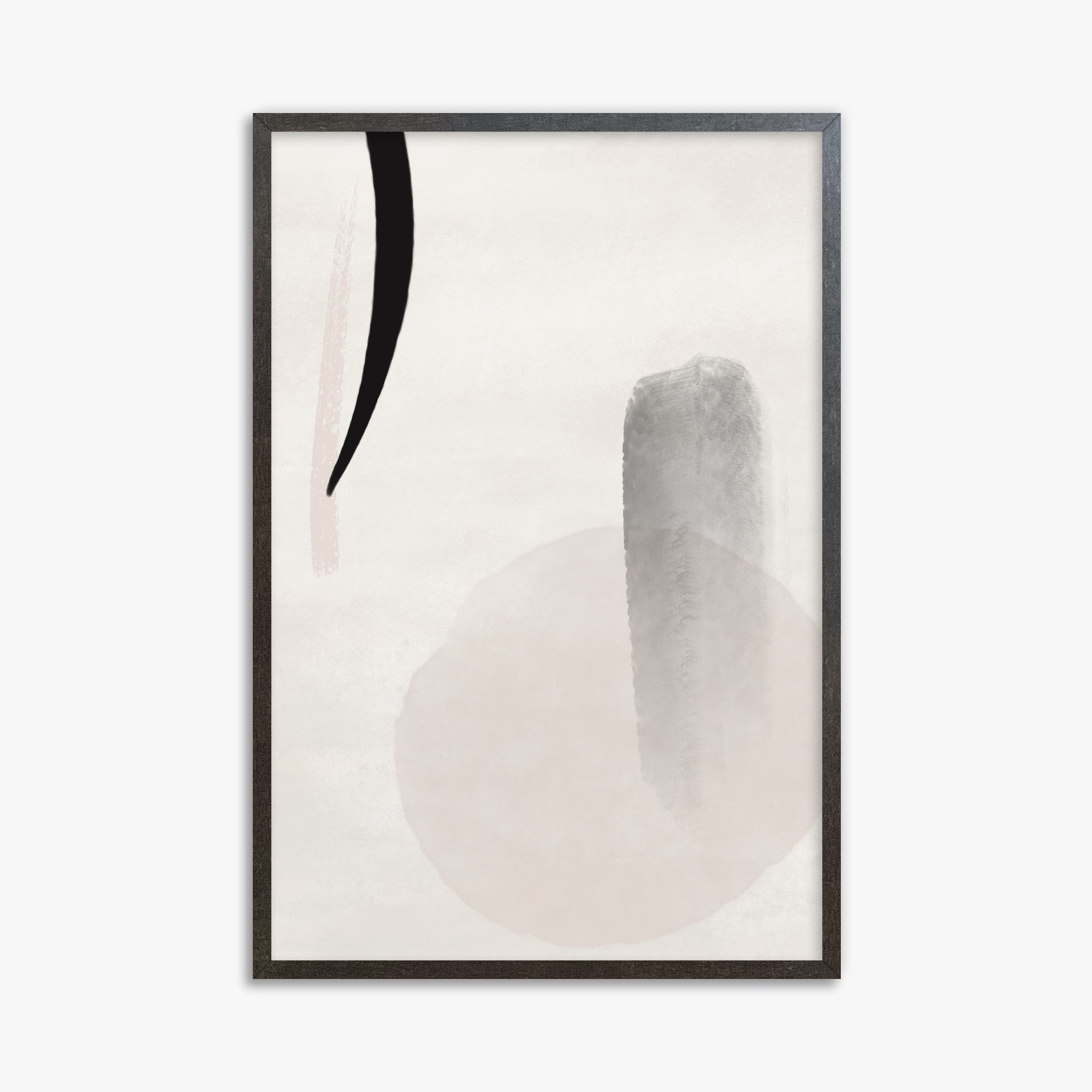 Curved Echo, 61x91cm Framed Art Reproduction With Espresso Frame