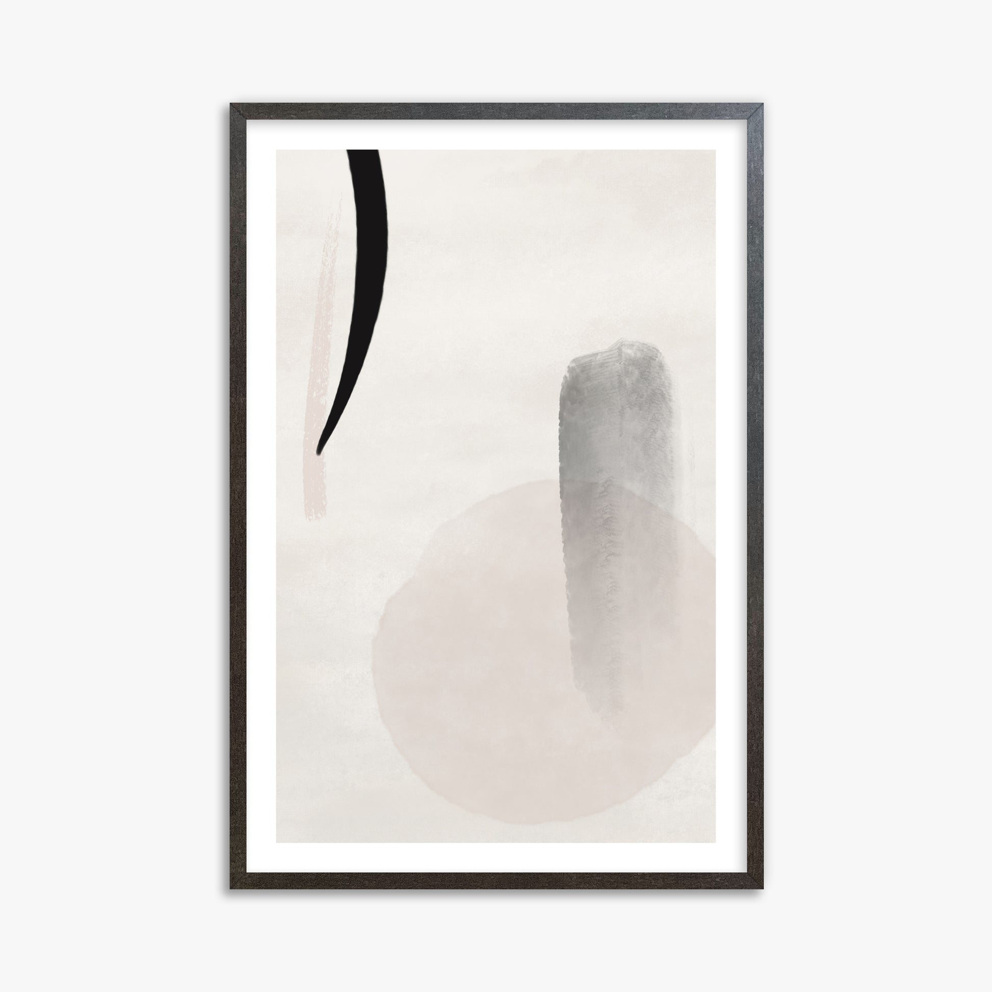 Curved Echo, 61x91cm Framed Art Reproduction With Espresso Frame