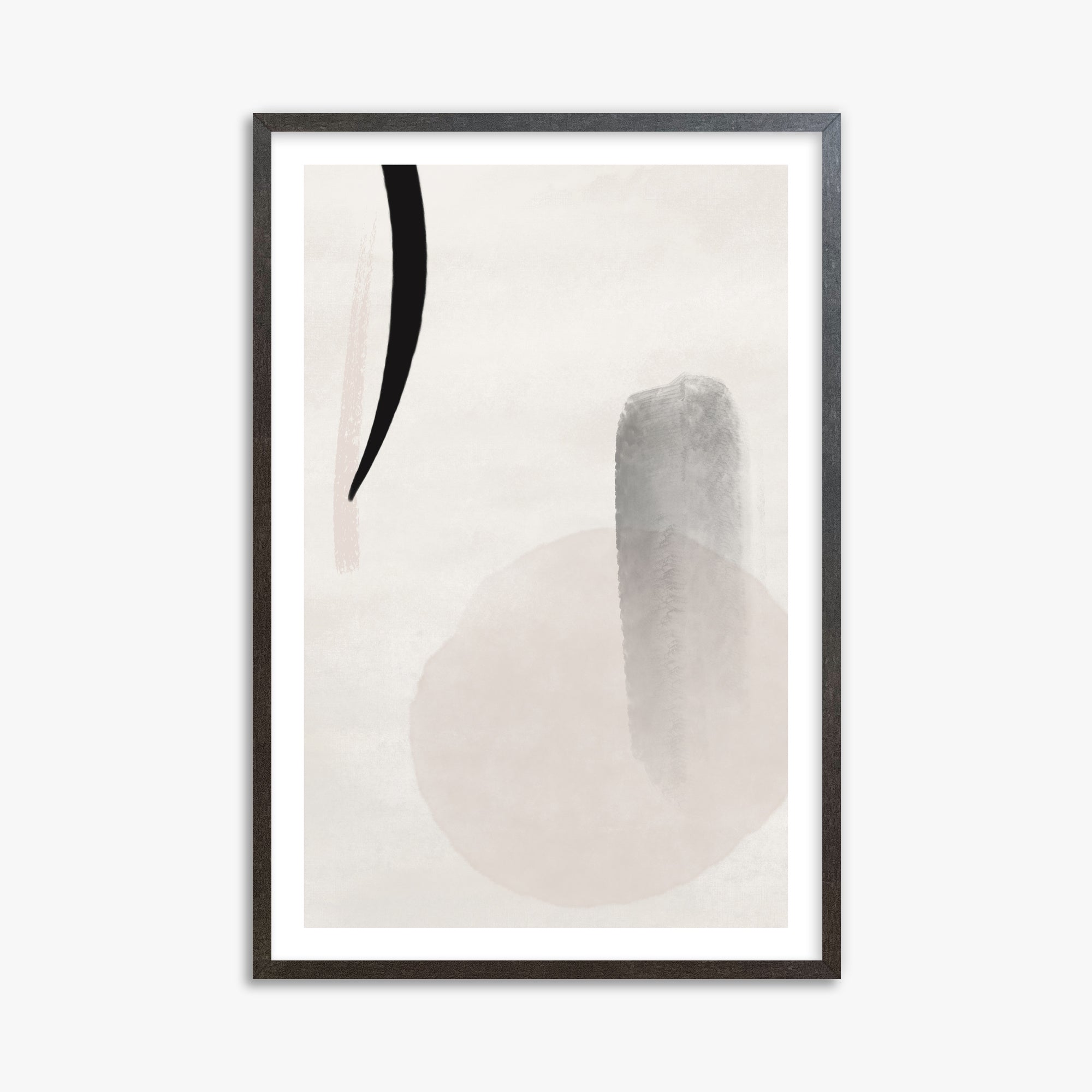 Curved Echo, 61x91cm Framed Art Reproduction With Espresso Frame