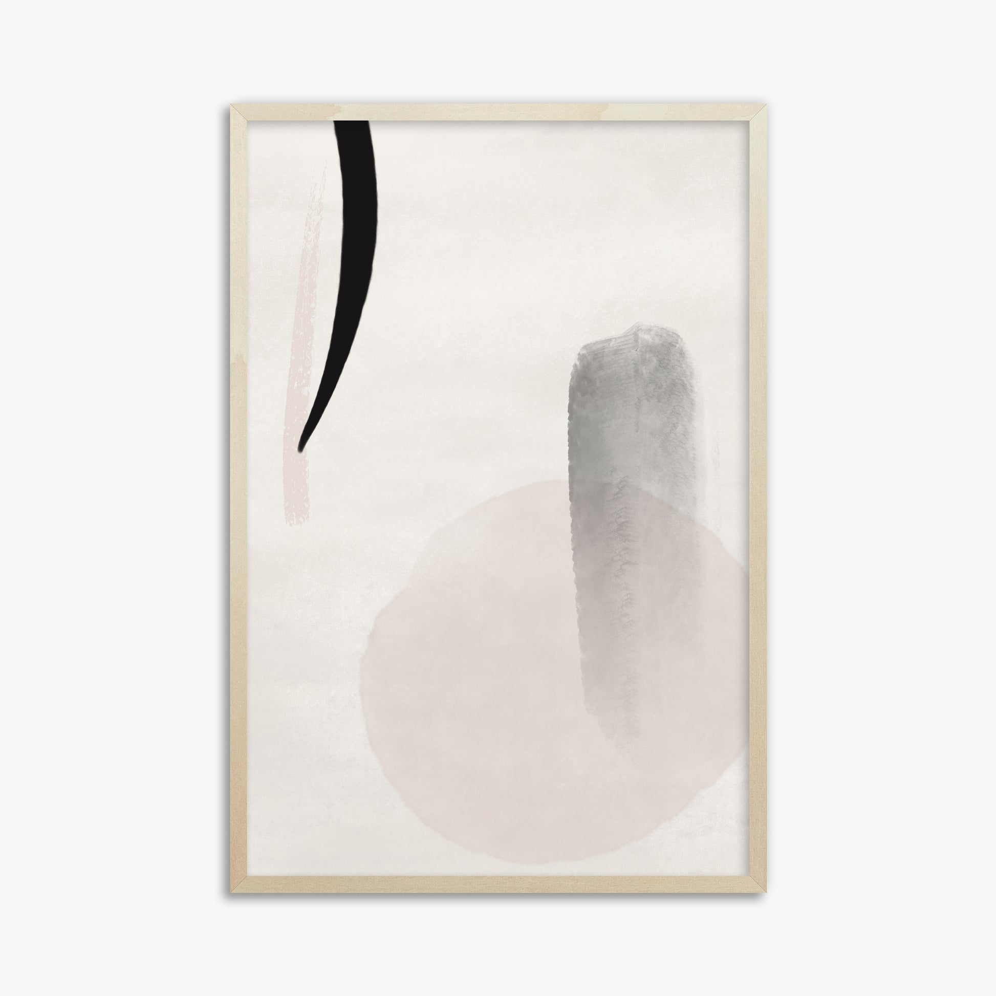 Curved Echo, 61x91cm Framed Art Reproduction With Lime Wood Frame
