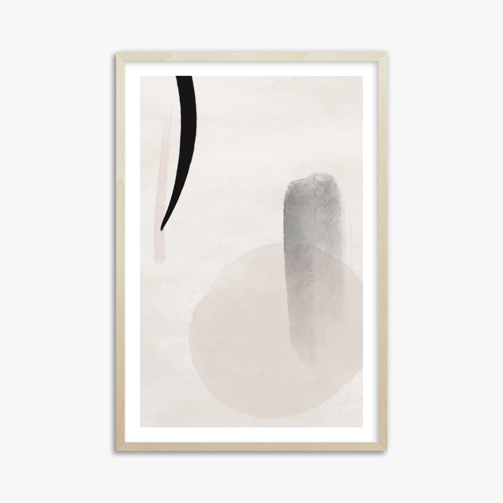 Curved Echo, 61x91cm Framed Art Reproduction With Lime Wood Frame
