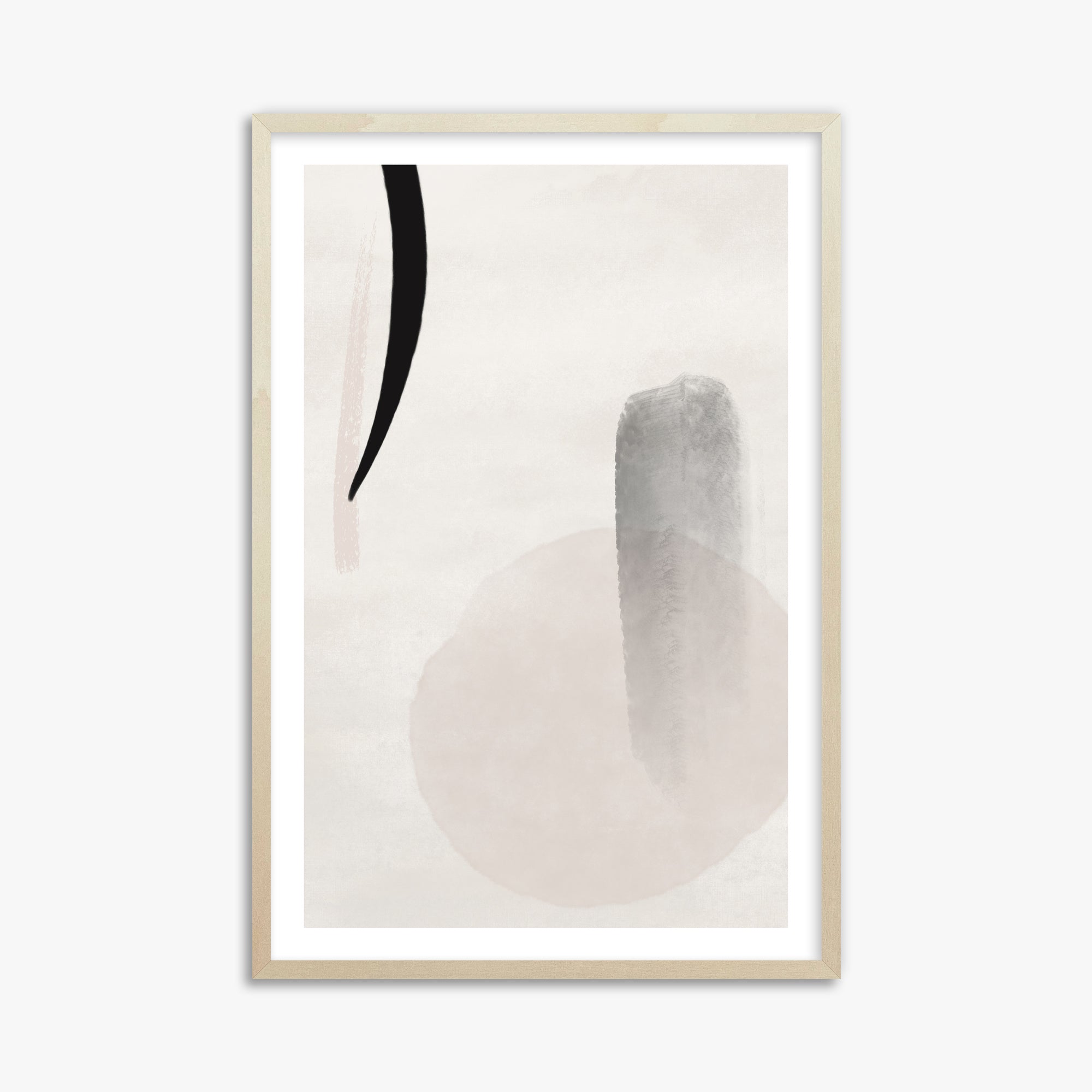 Curved Echo, 61x91cm Framed Art Reproduction With Lime Wood Frame