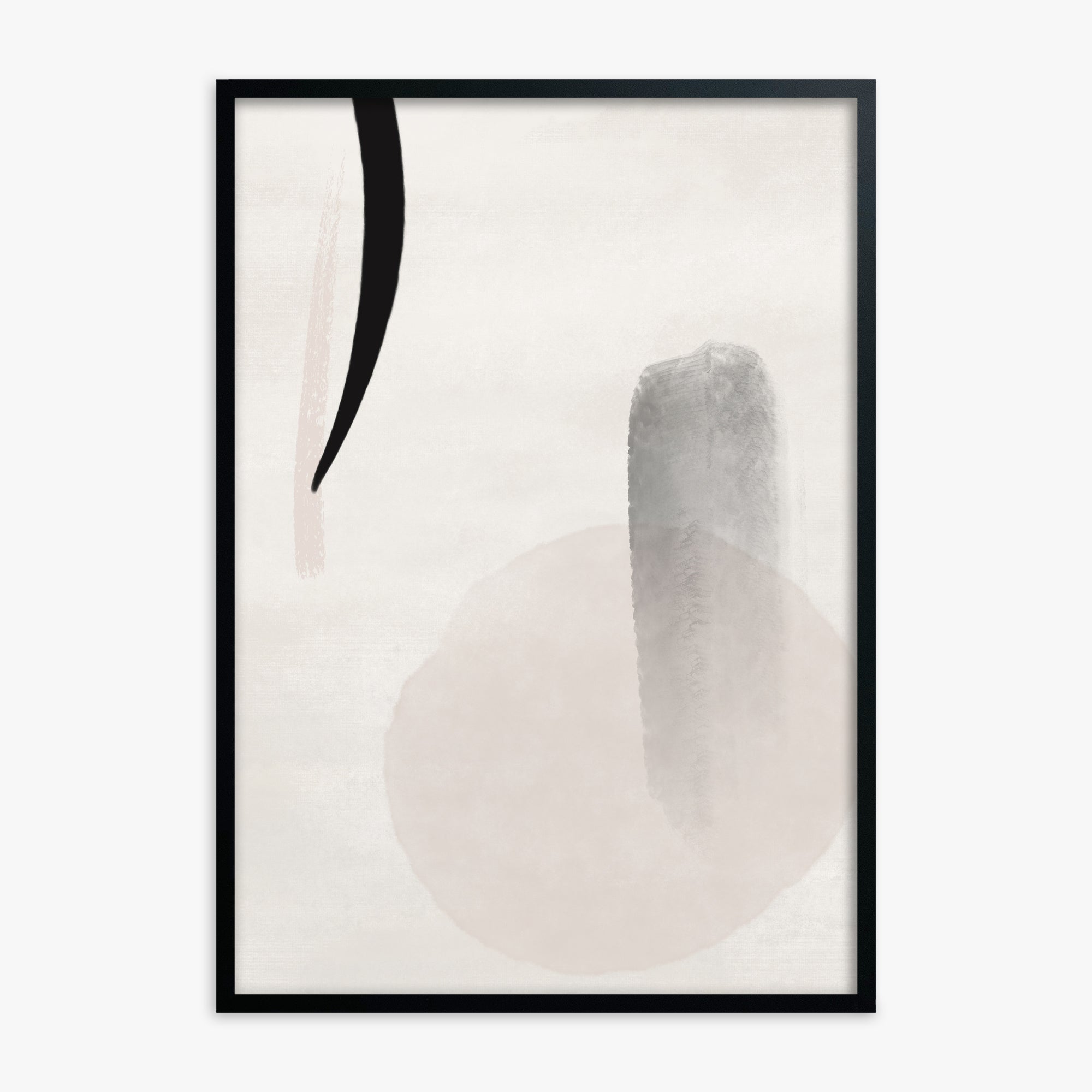 Curved Echo, Black Framed Poster With Black Frame