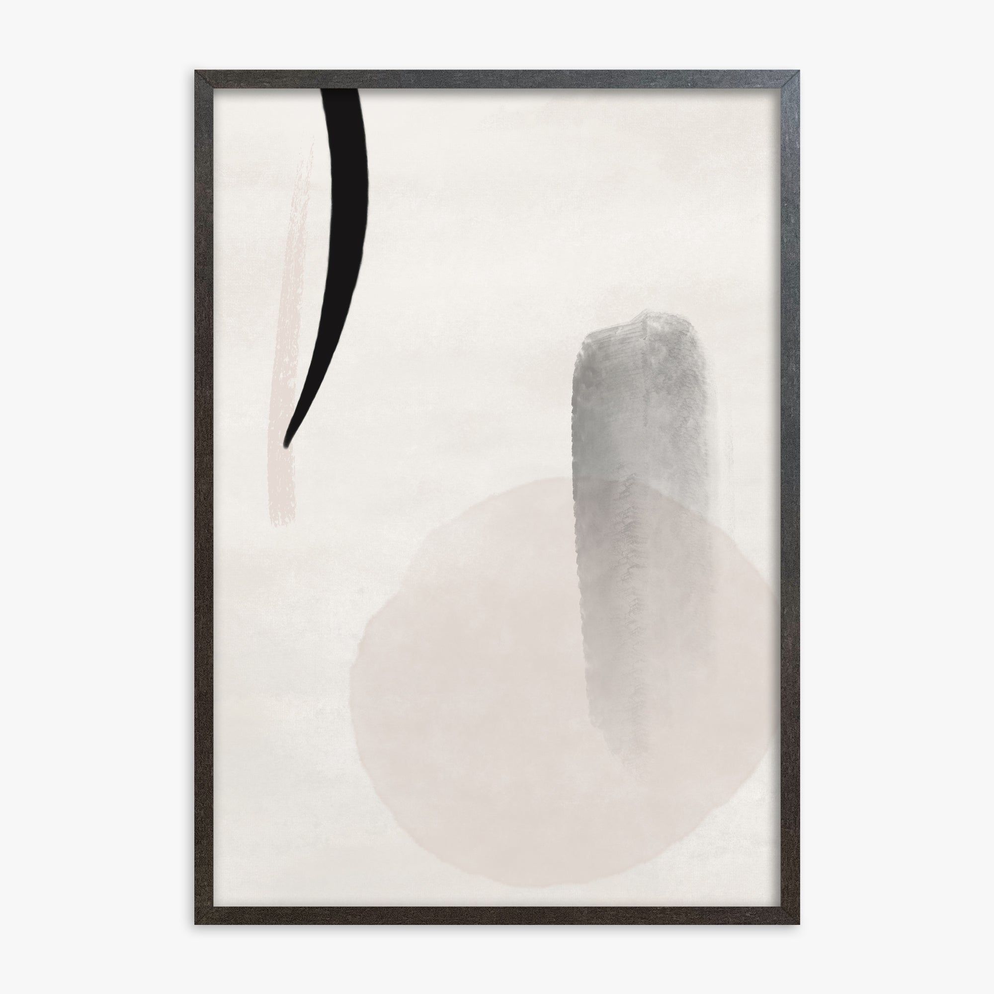Curved Echo, 70x100cm Framed Art Reproduction With Espresso Frame