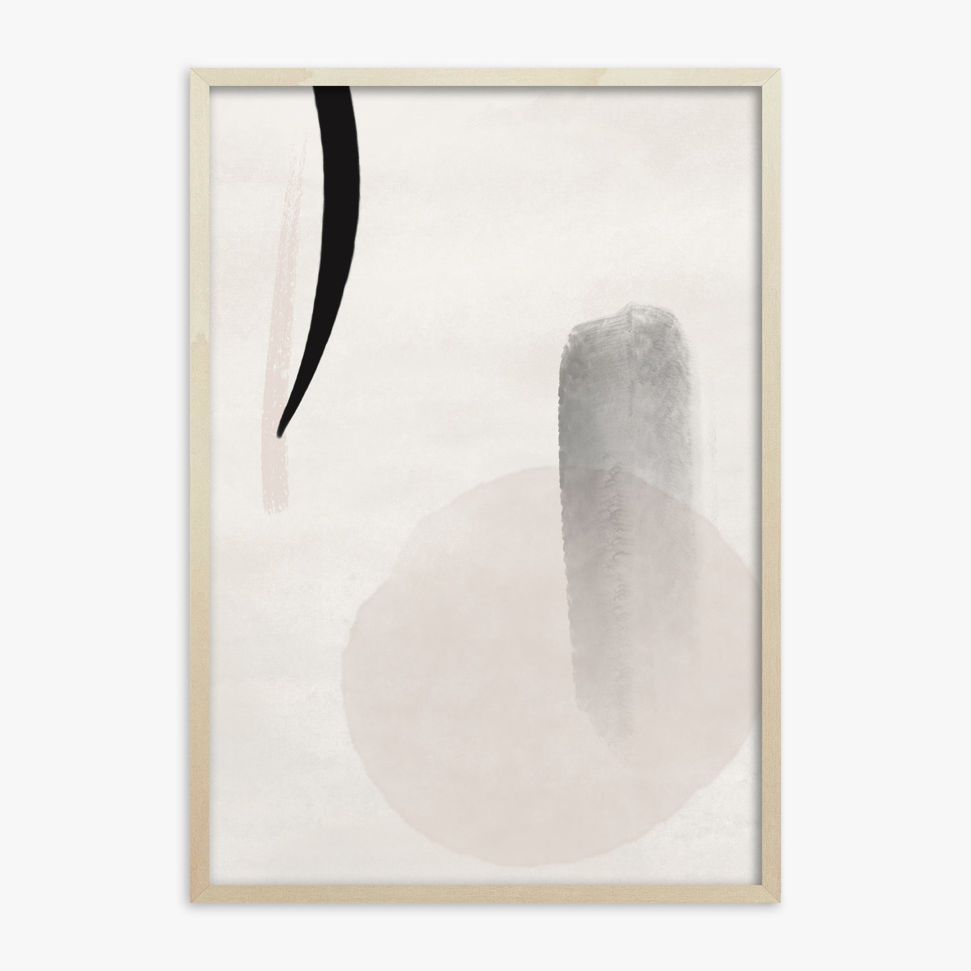 Curved Echo, 70x100cm Framed Art Reproduction With Lime Wood Frame