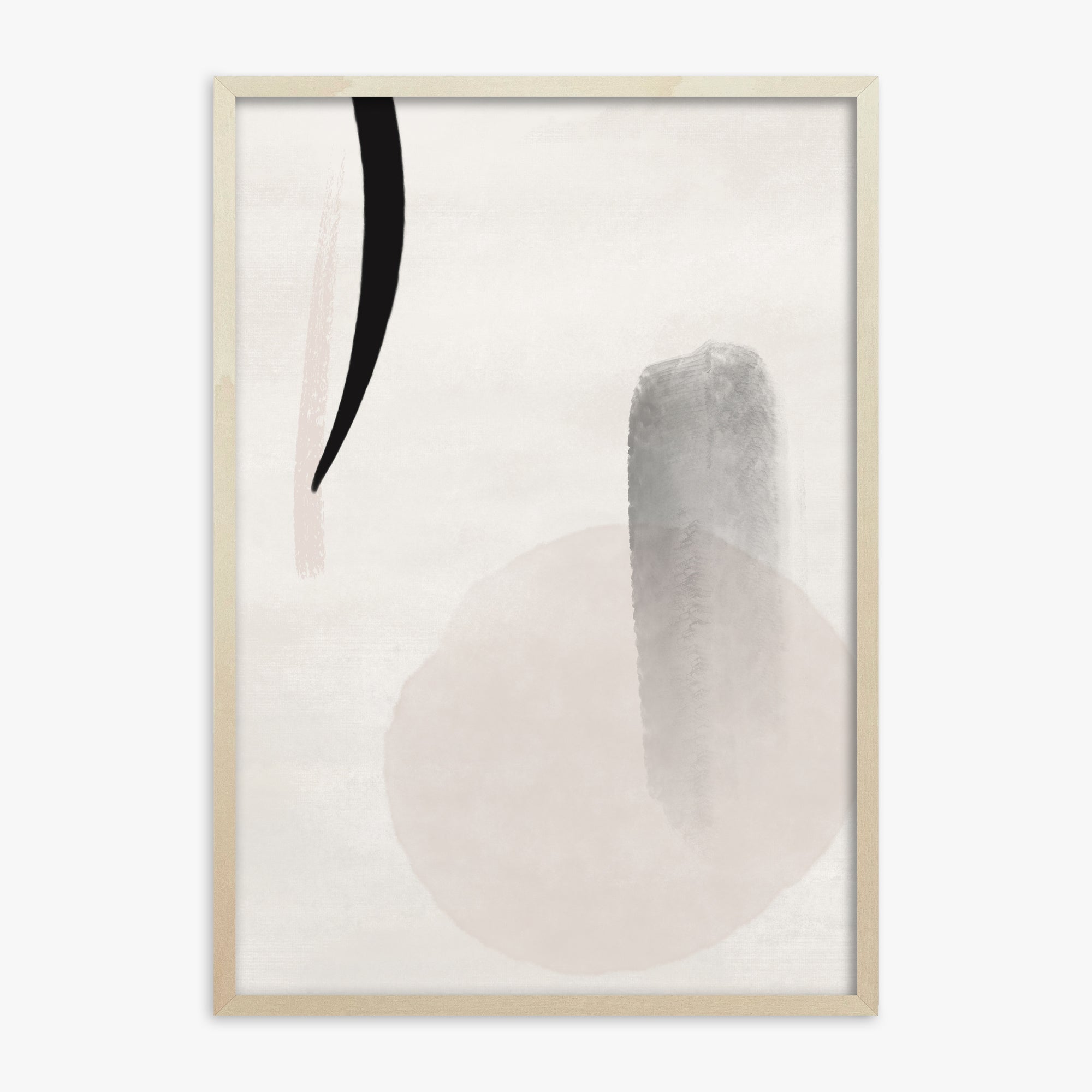 Curved Echo, 70x100cm Framed Art Reproduction With Lime Wood Frame