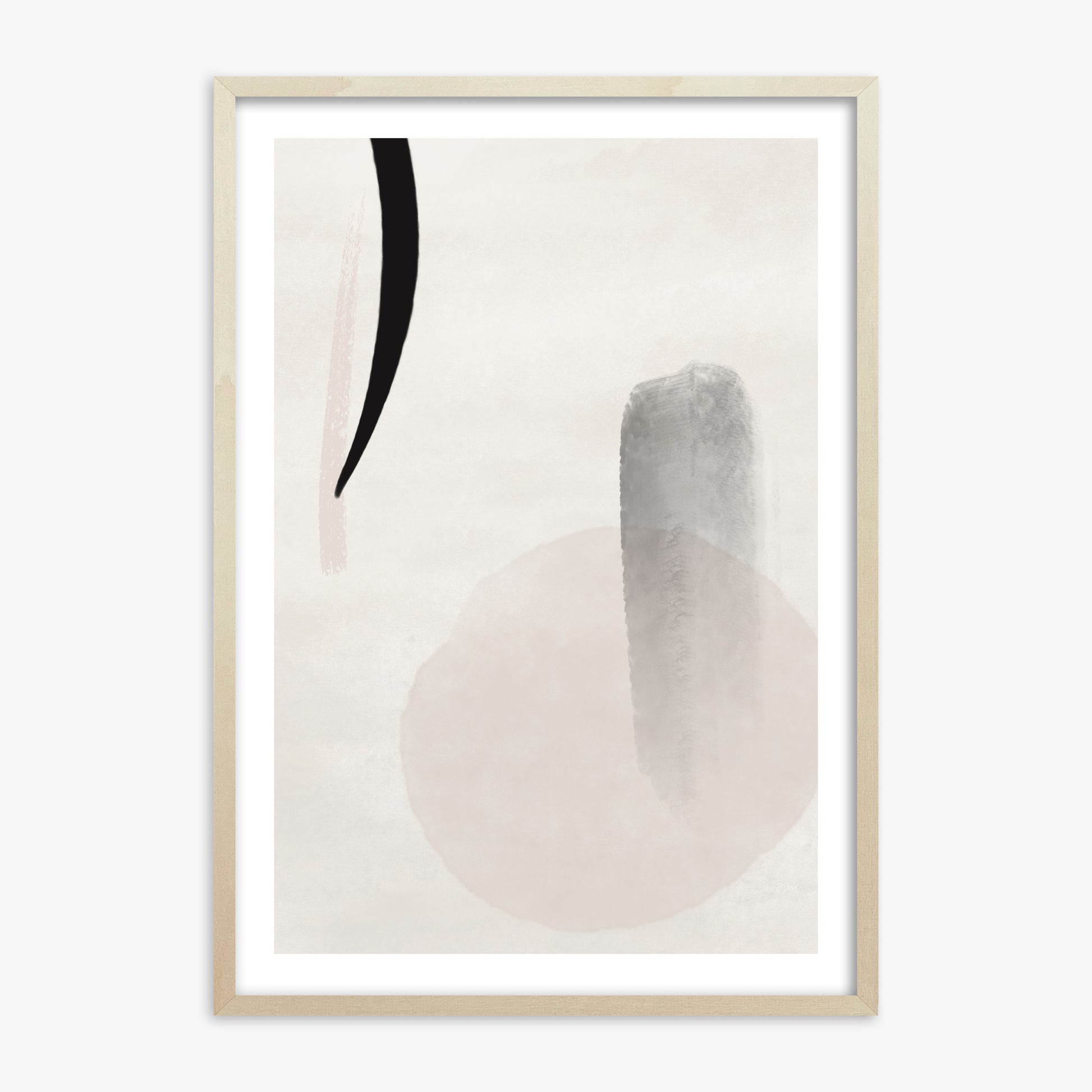 Curved Echo, 70x100cm Framed Art Reproduction With Lime Wood Frame