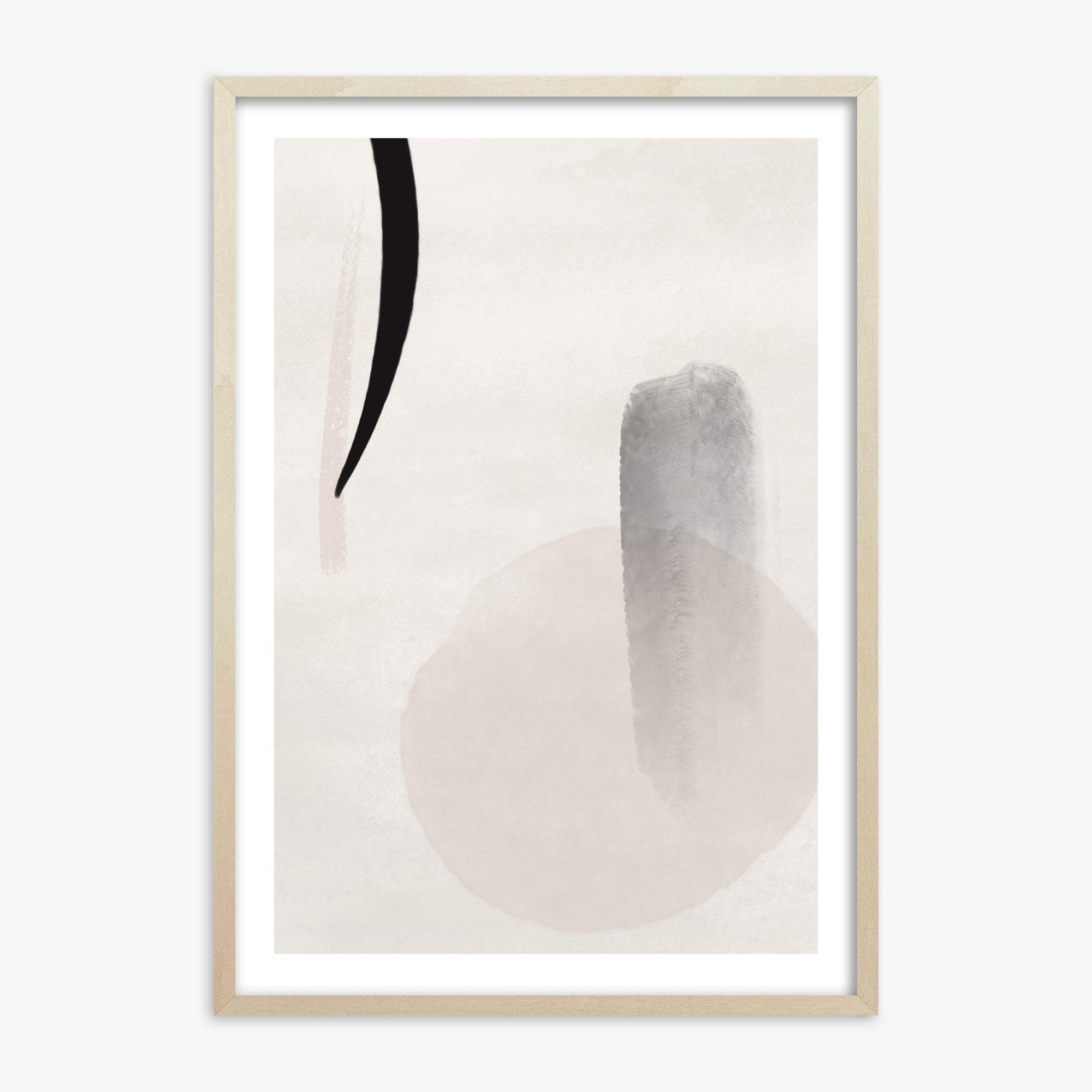 Curved Echo, 70x100cm Framed Art Reproduction With Lime Wood Frame