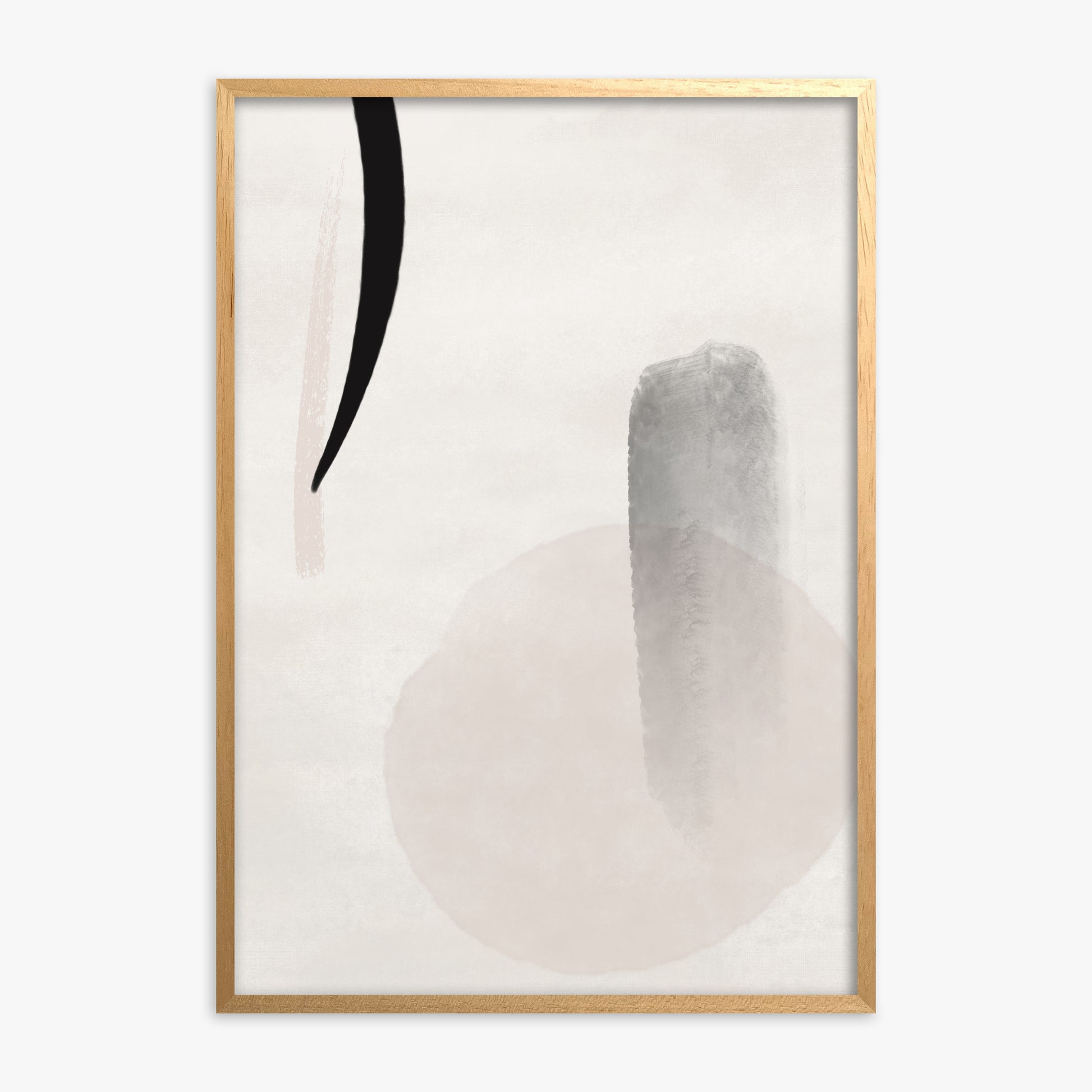 Curved Echo, Oak Framed Poster With Oak Frame