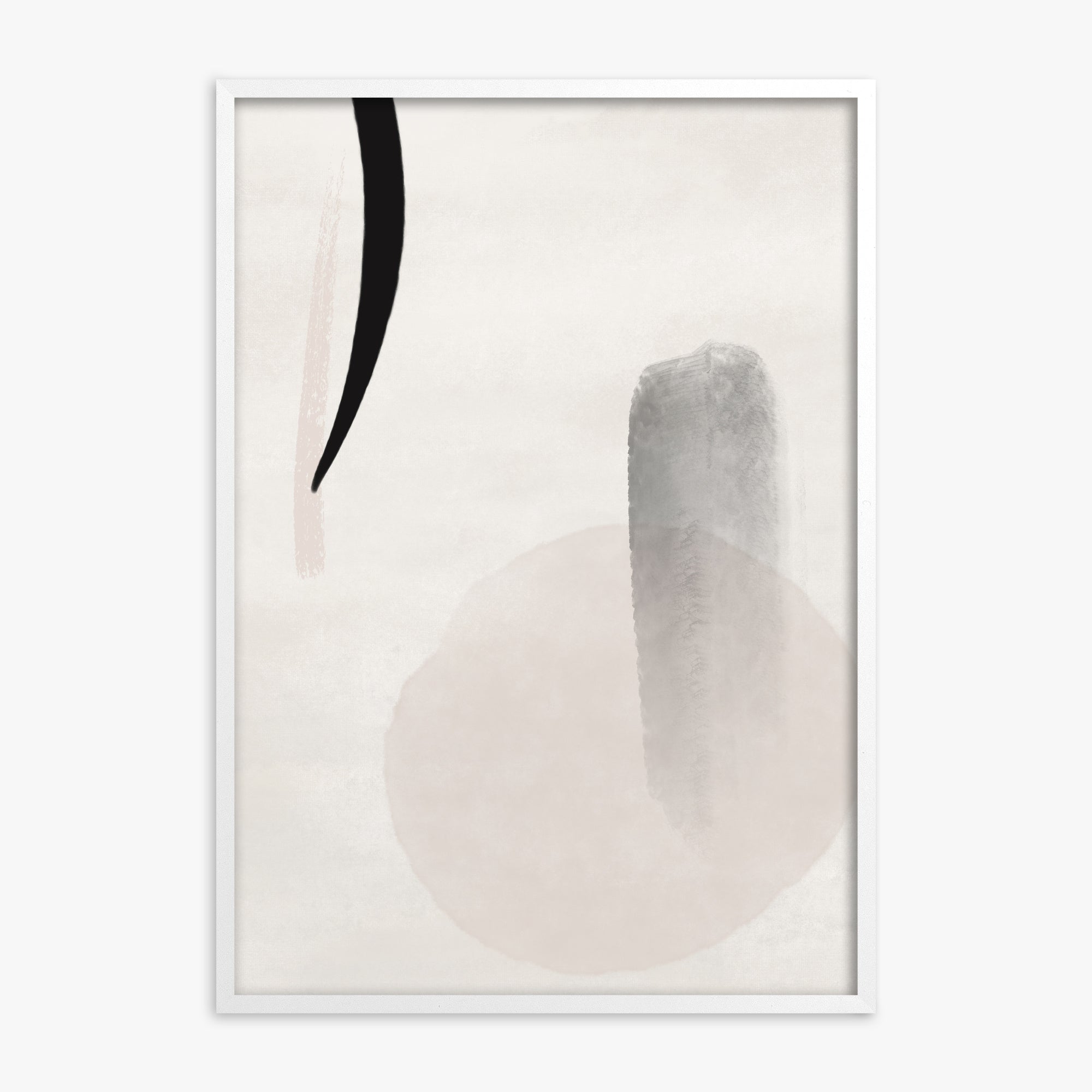 Curved Echo, White Framed Poster With White Frame