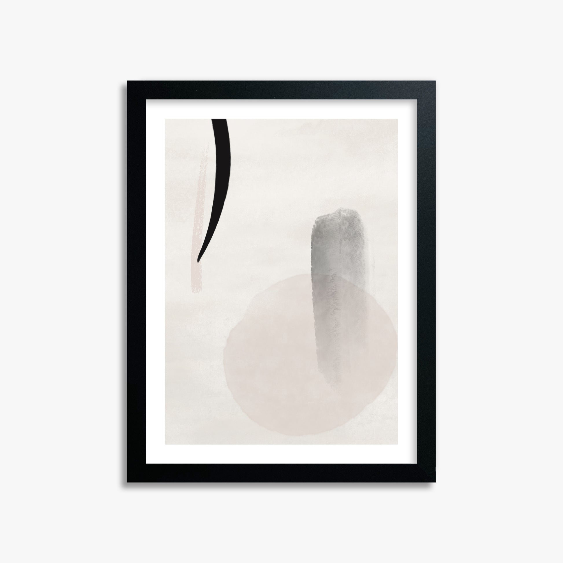 Curved Echo, 30x40cm Black Framed Art Reproduction
