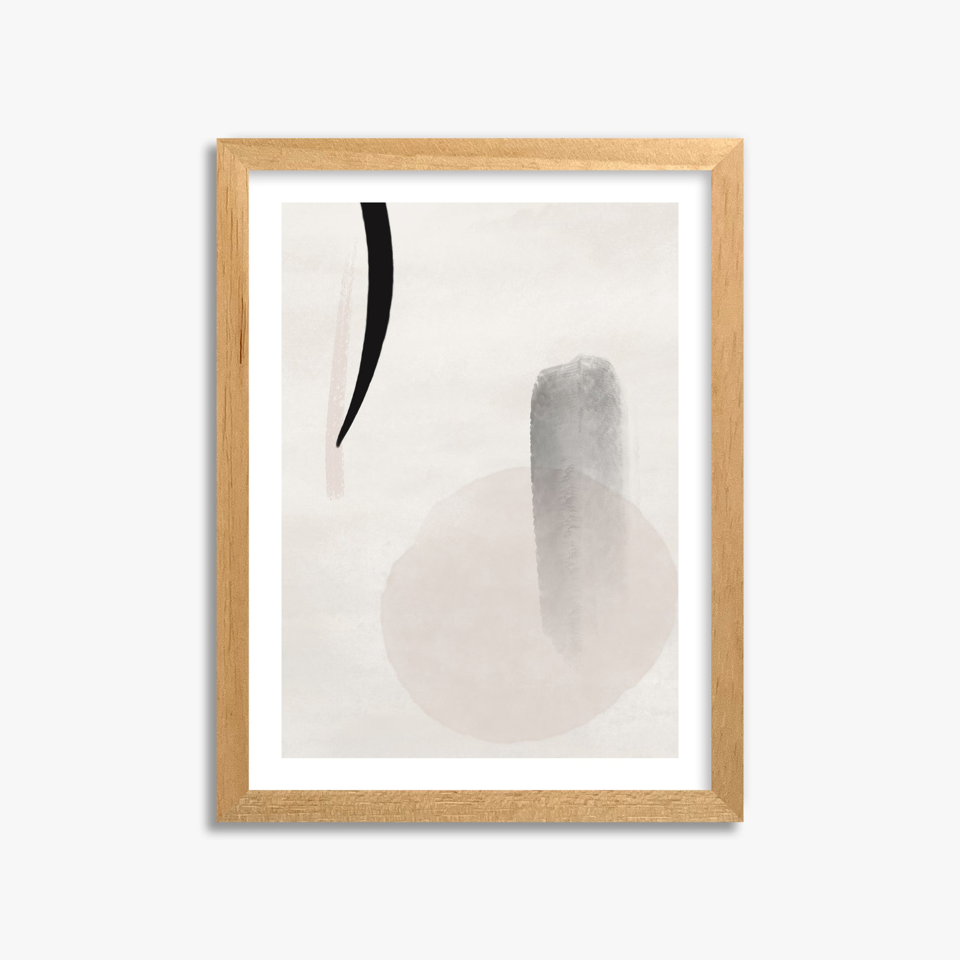 Curved Echo, 30x40cm Oak Framed Art Reproduction