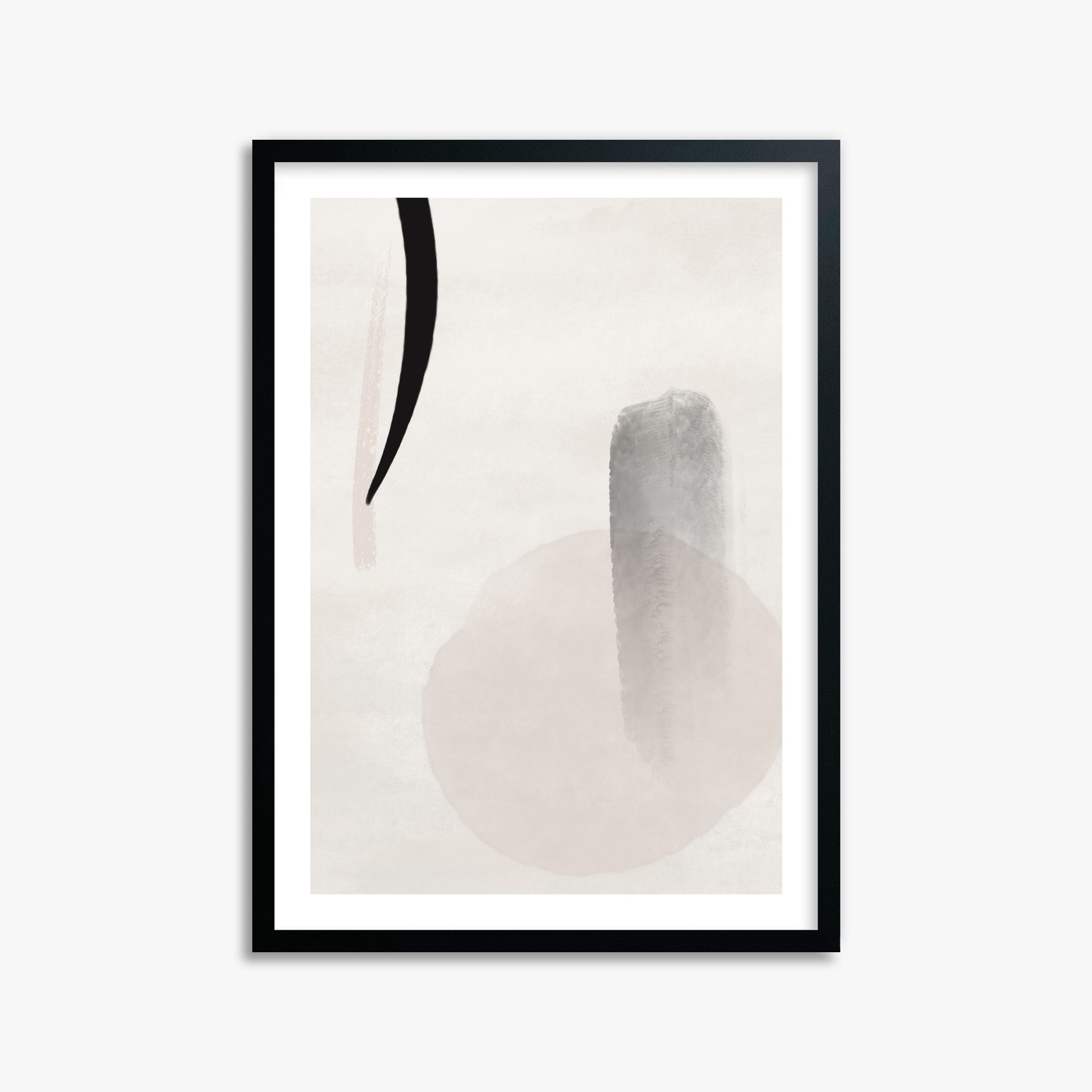 Curved Echo, 50x70cm Black Framed Art Reproduction