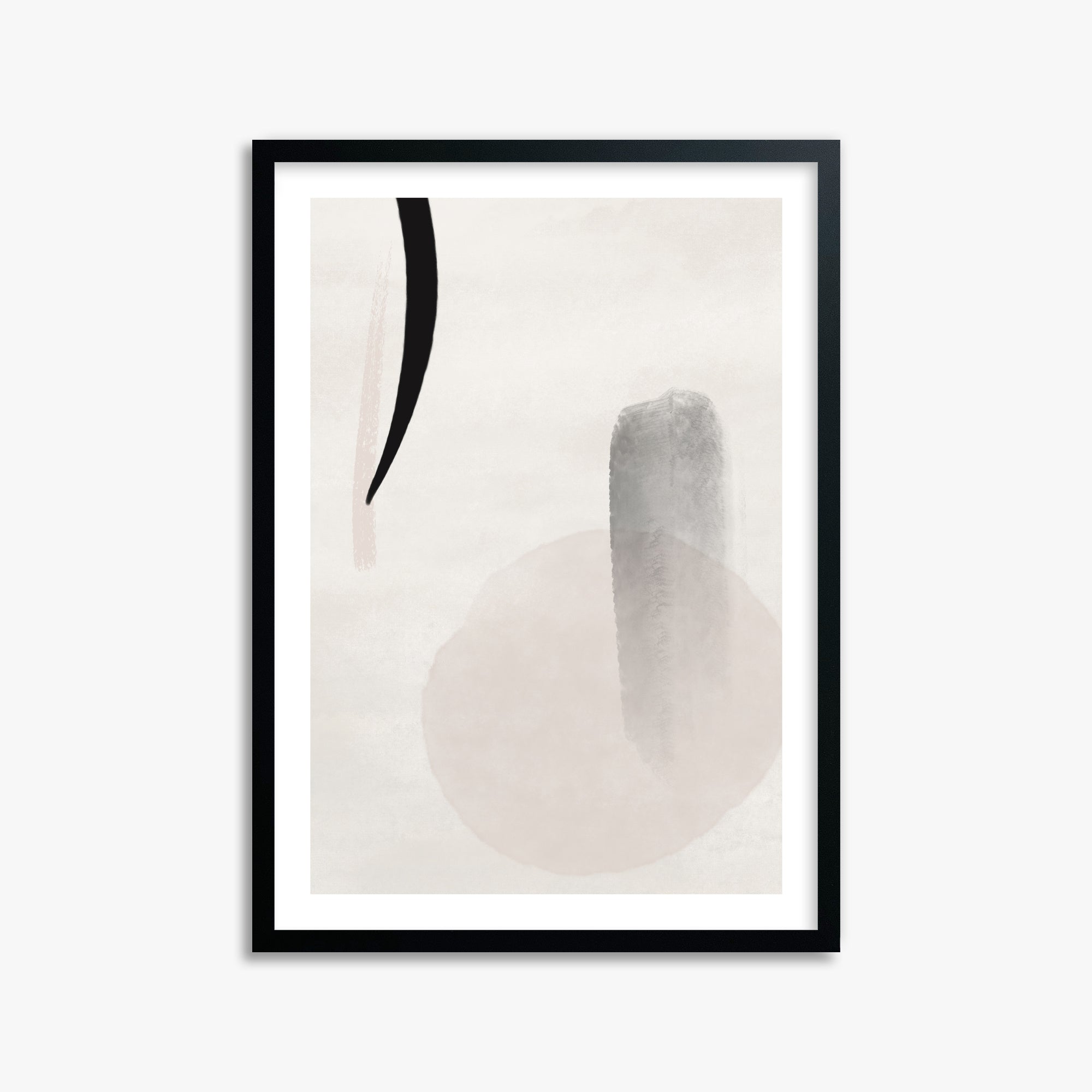 Curved Echo, 50x70cm Black Framed Art Reproduction