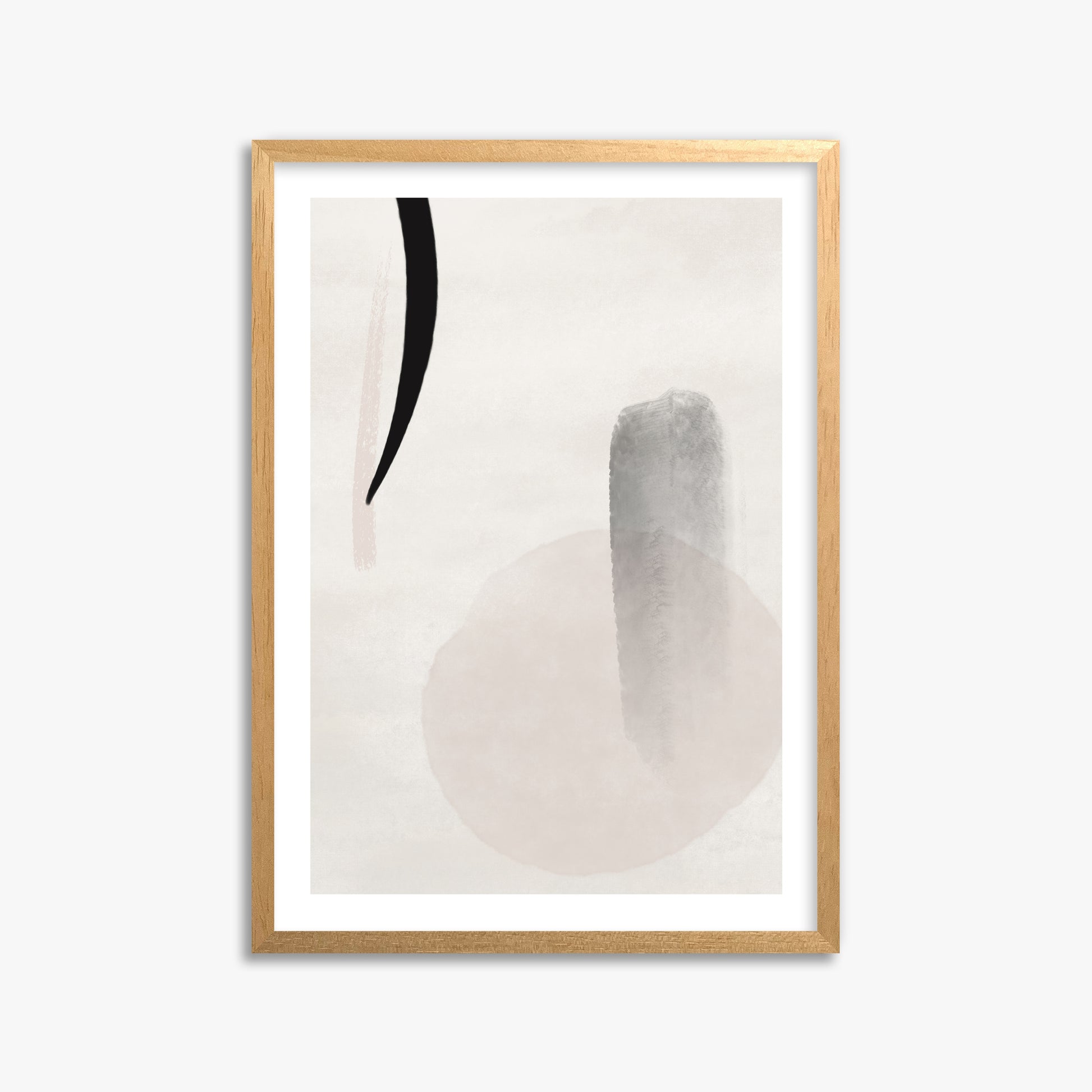 Curved Echo, 50x70cm Oak Framed Art Reproduction
