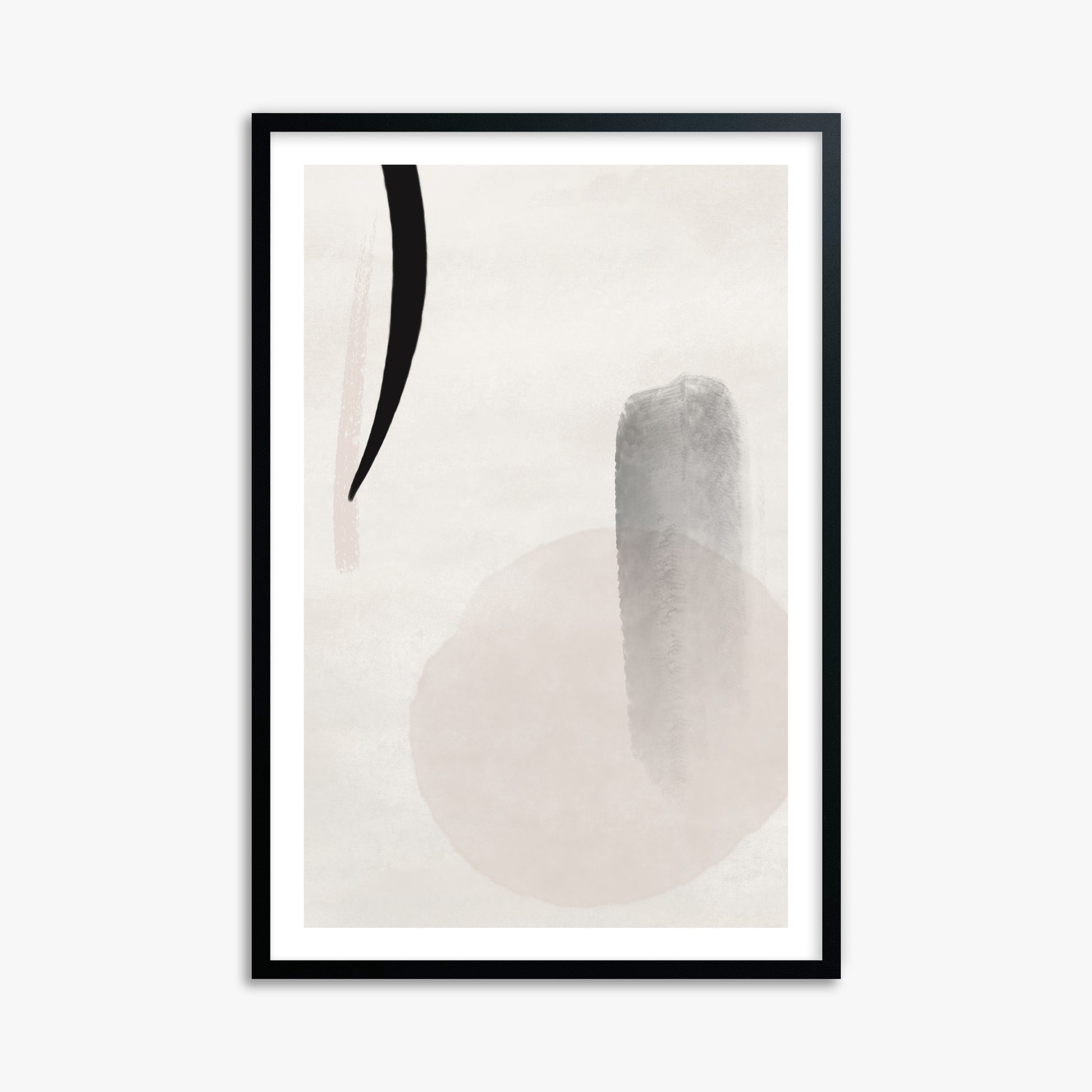 Curved Echo, 61x91cm Black Framed Art Reproduction