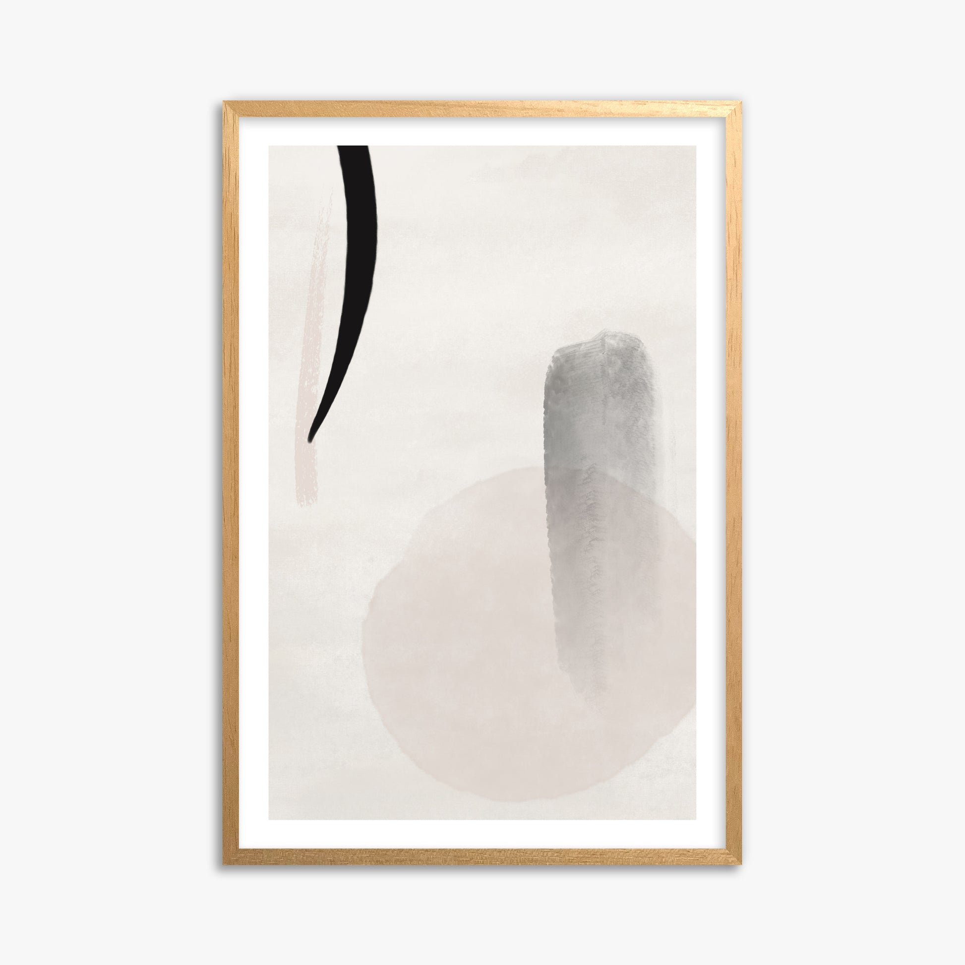 Curved Echo, 61x91cm Oak Framed Art Reproduction