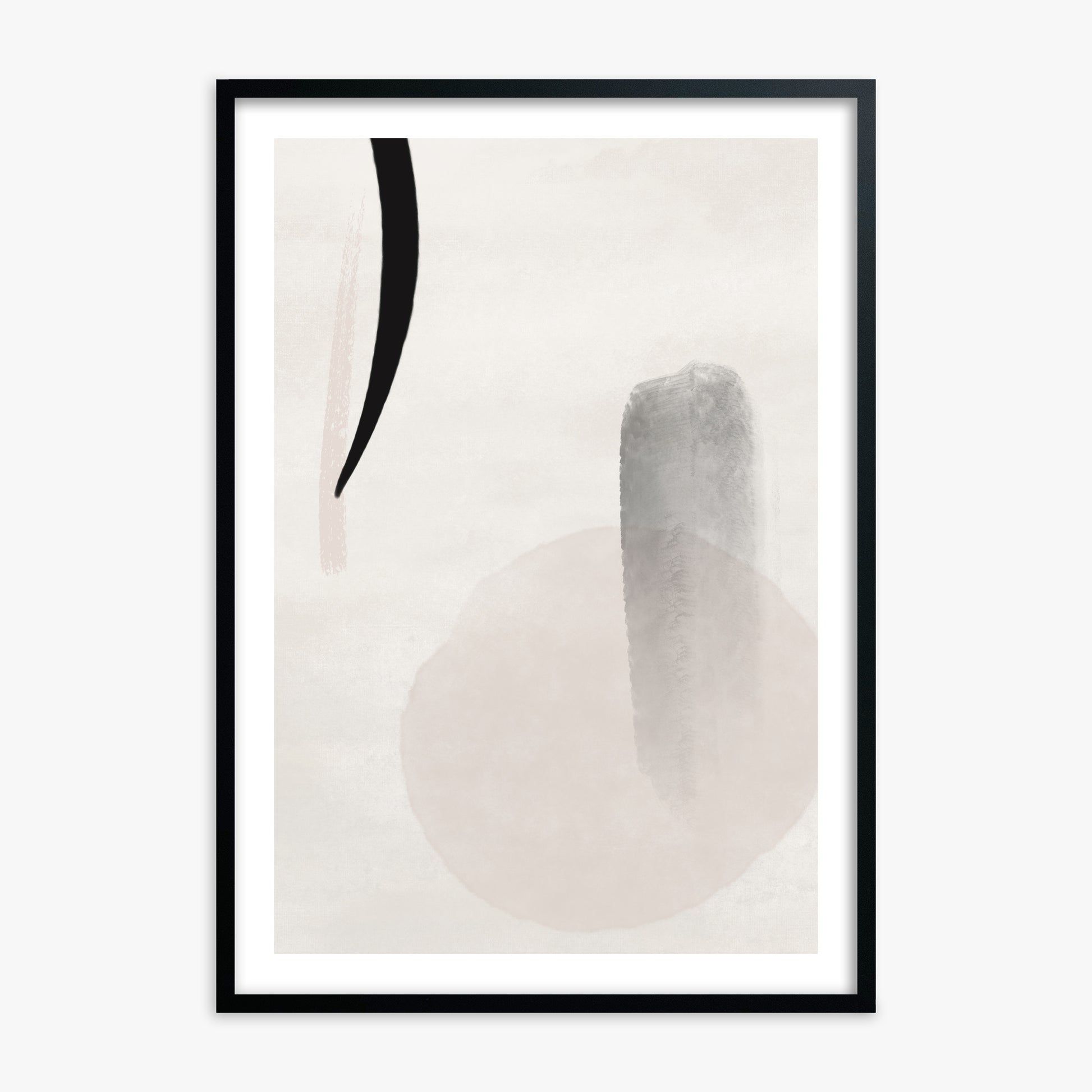 Curved Echo, 70x100cm Black Framed Art Reproduction