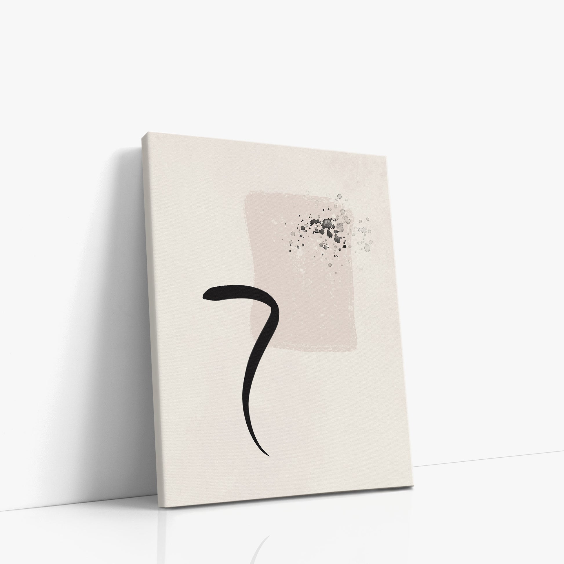Minimalist Brushstroke Elegance, 30x40cm Satin Canvas Art Reproduction Left Angle