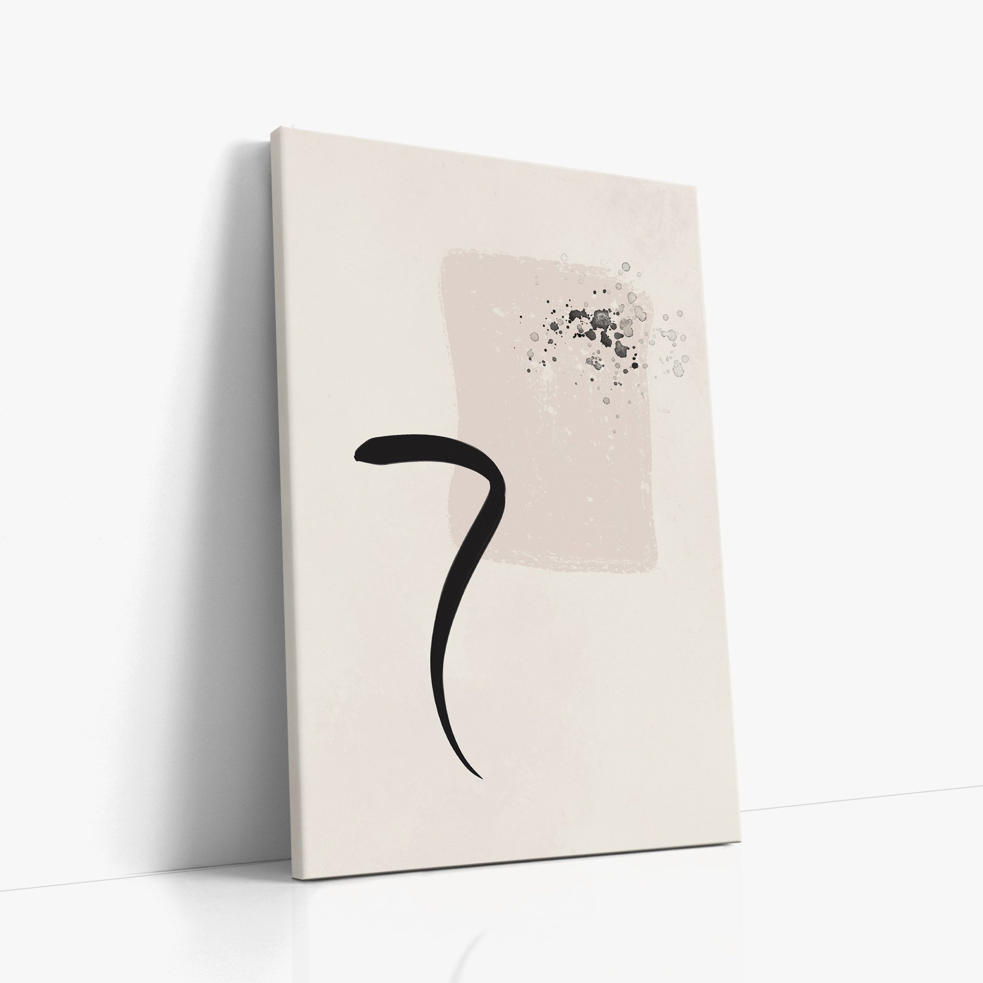Minimalist Brushstroke Elegance, 60x90cm Satin Canvas Art Reproduction Left Angle