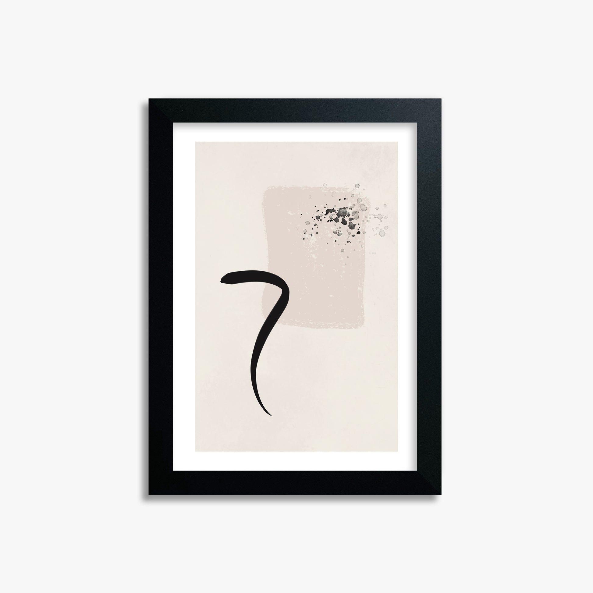 Minimalist Brushstroke Elegance, 21x30cm Black Framed Art Reproduction