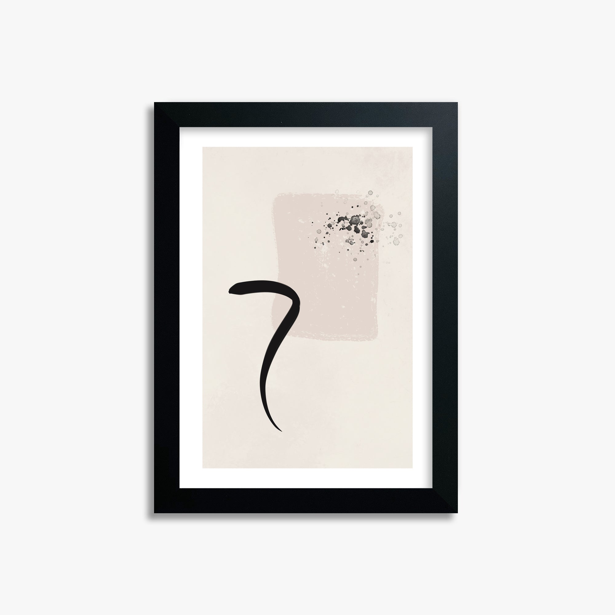 Minimalist Brushstroke Elegance, 21x30cm Black Framed Art Reproduction
