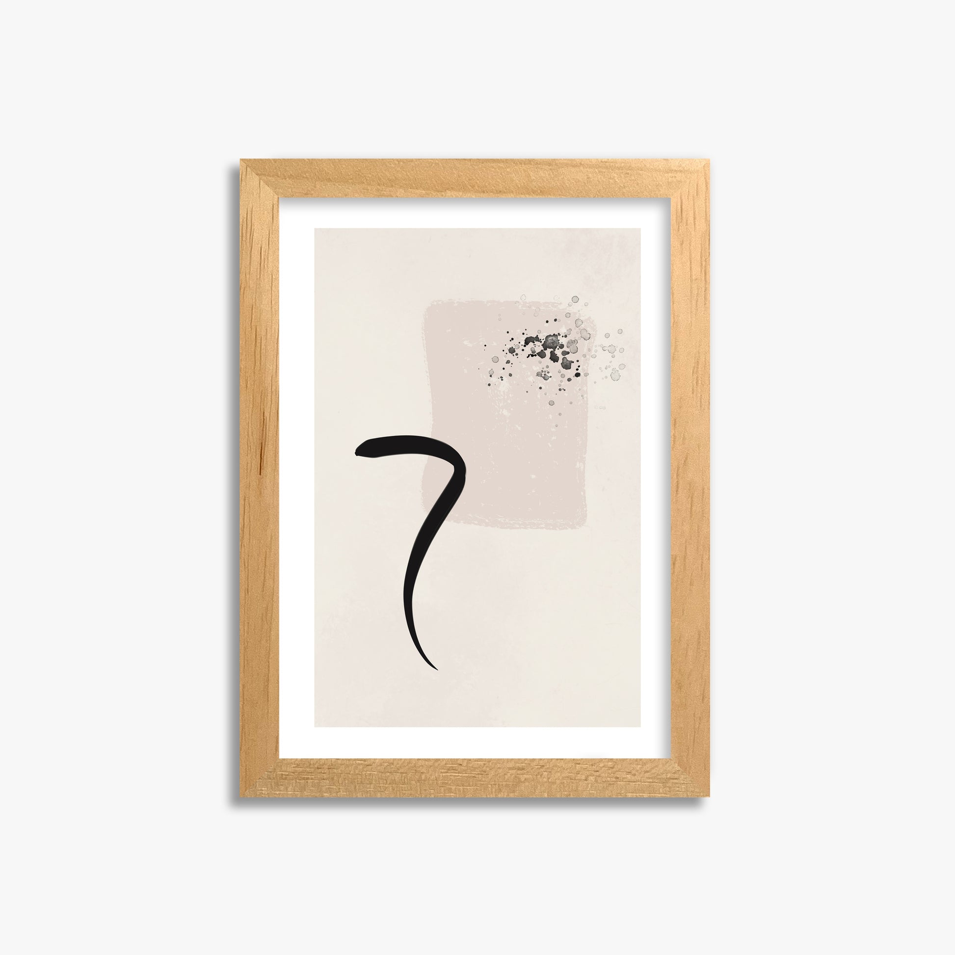 Minimalist Brushstroke Elegance, 21x30cm Oak Framed Art Reproduction