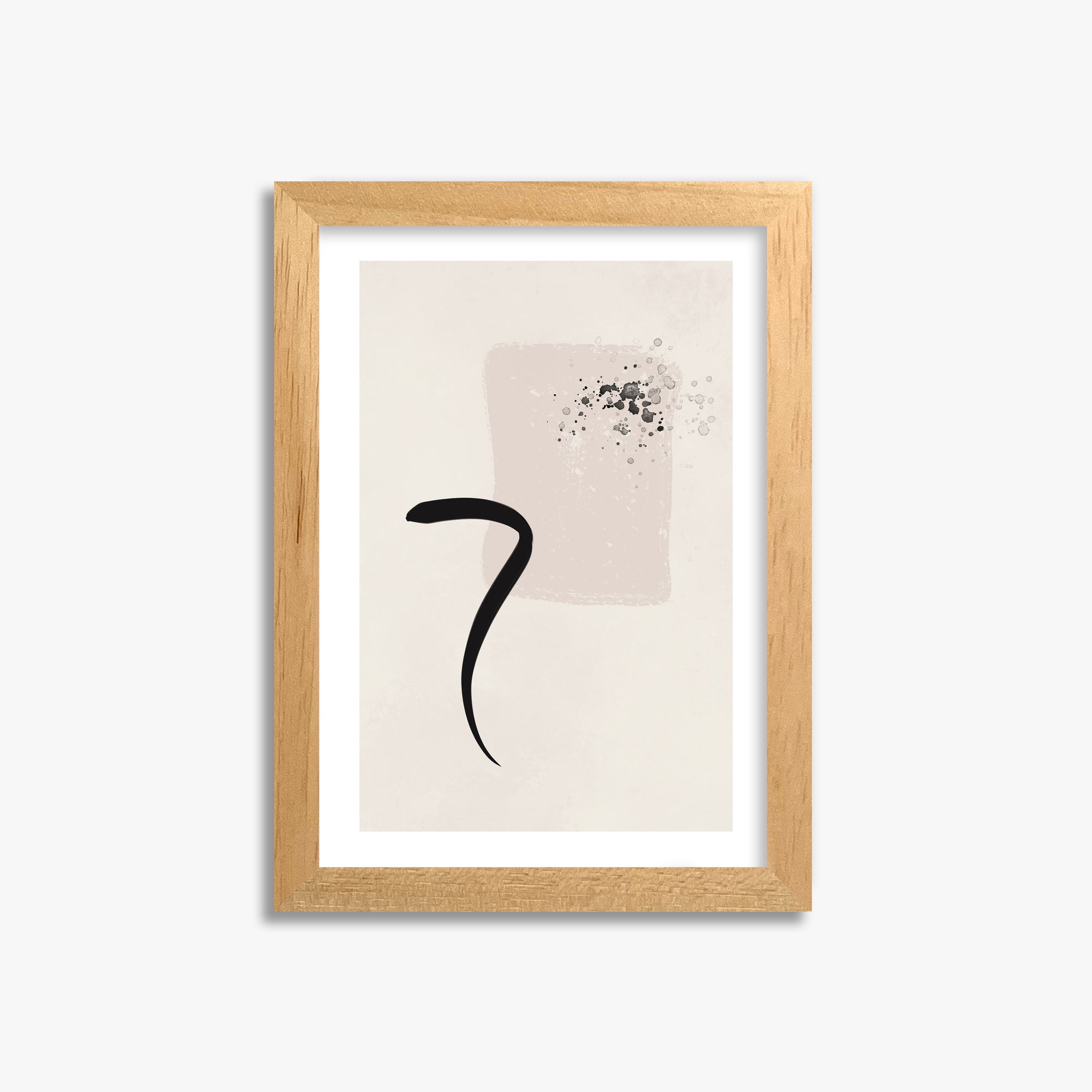 Minimalist Brushstroke Elegance, 21x30cm Oak Framed Art Reproduction
