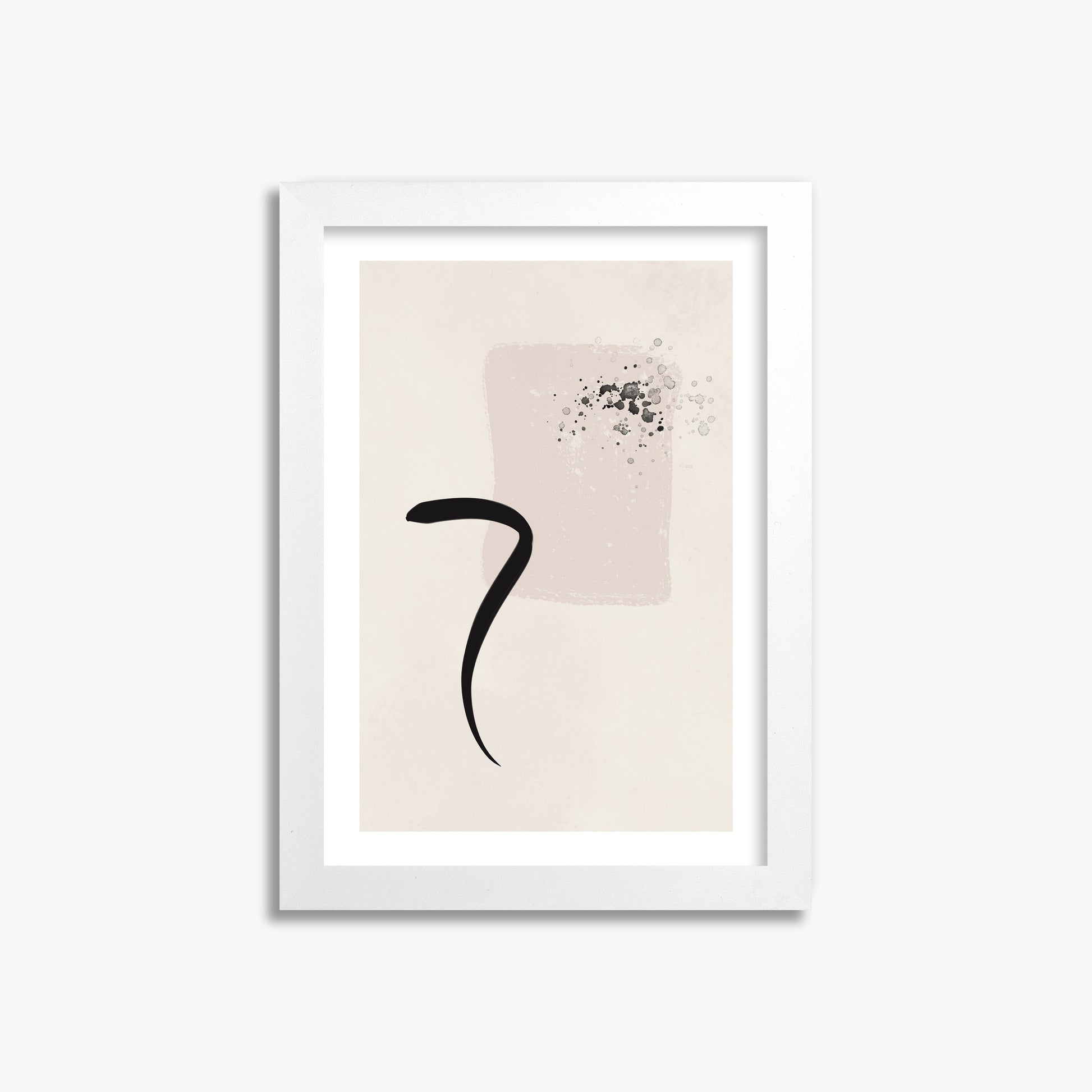 Minimalist Brushstroke Elegance, 21x30cm Whitek Framed Art Reproduction