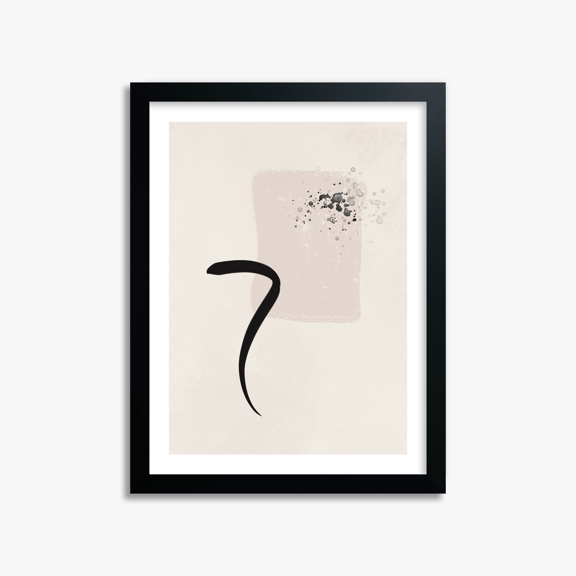 Minimalist Brushstroke Elegance, 30x40cm Black Framed Art Reproduction