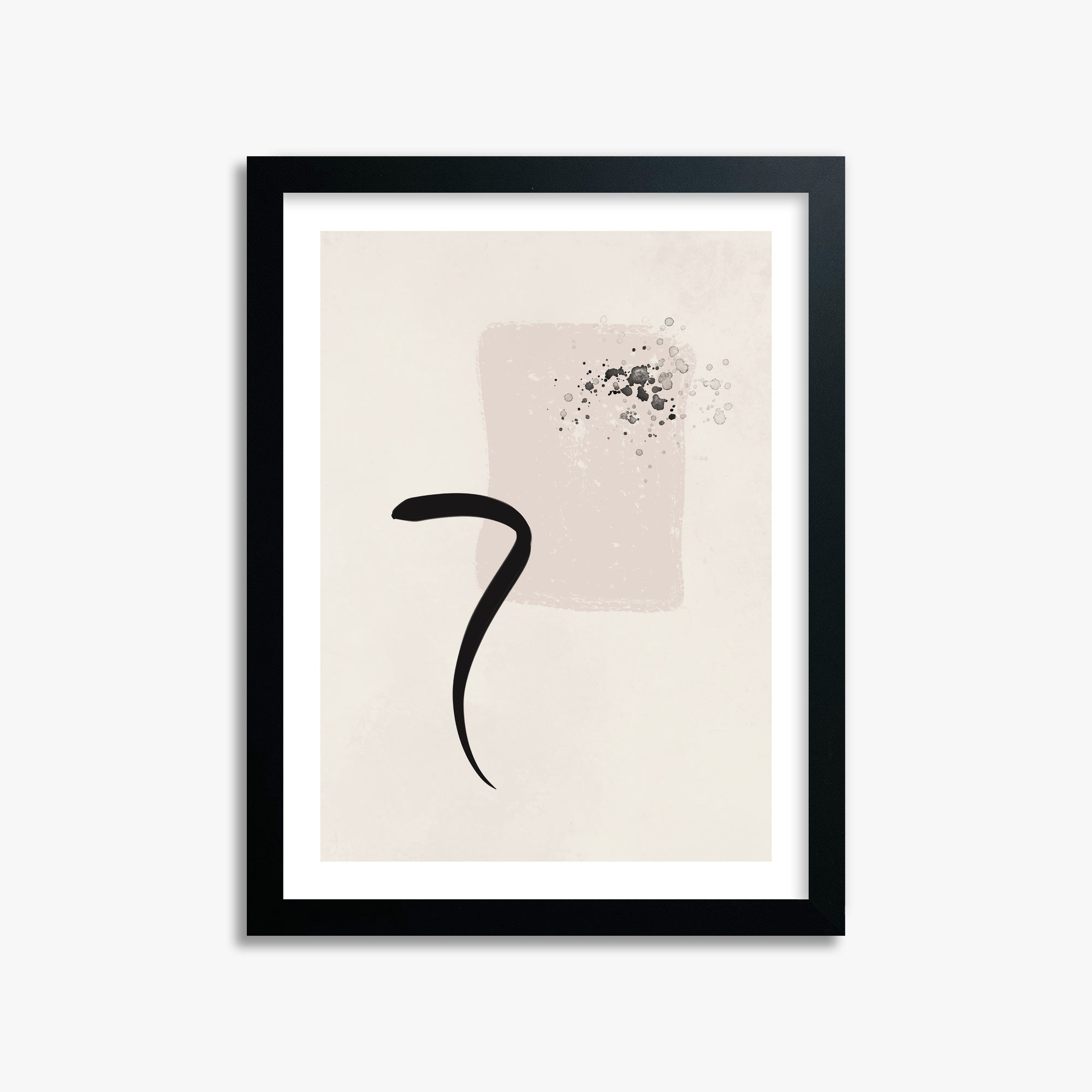 Minimalist Brushstroke Elegance, 30x40cm Black Framed Art Reproduction