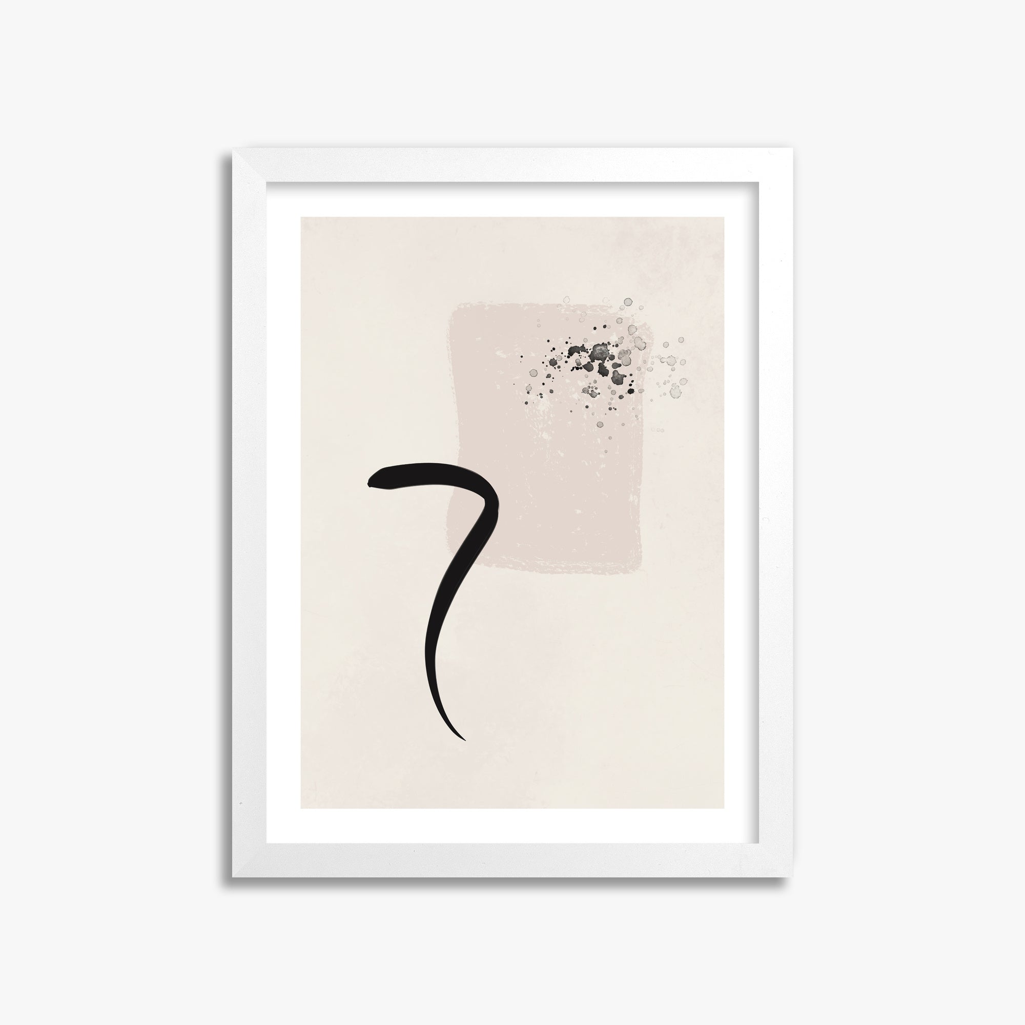 Minimalist Brushstroke Elegance, 30x40cm Whitek Framed Art Reproduction